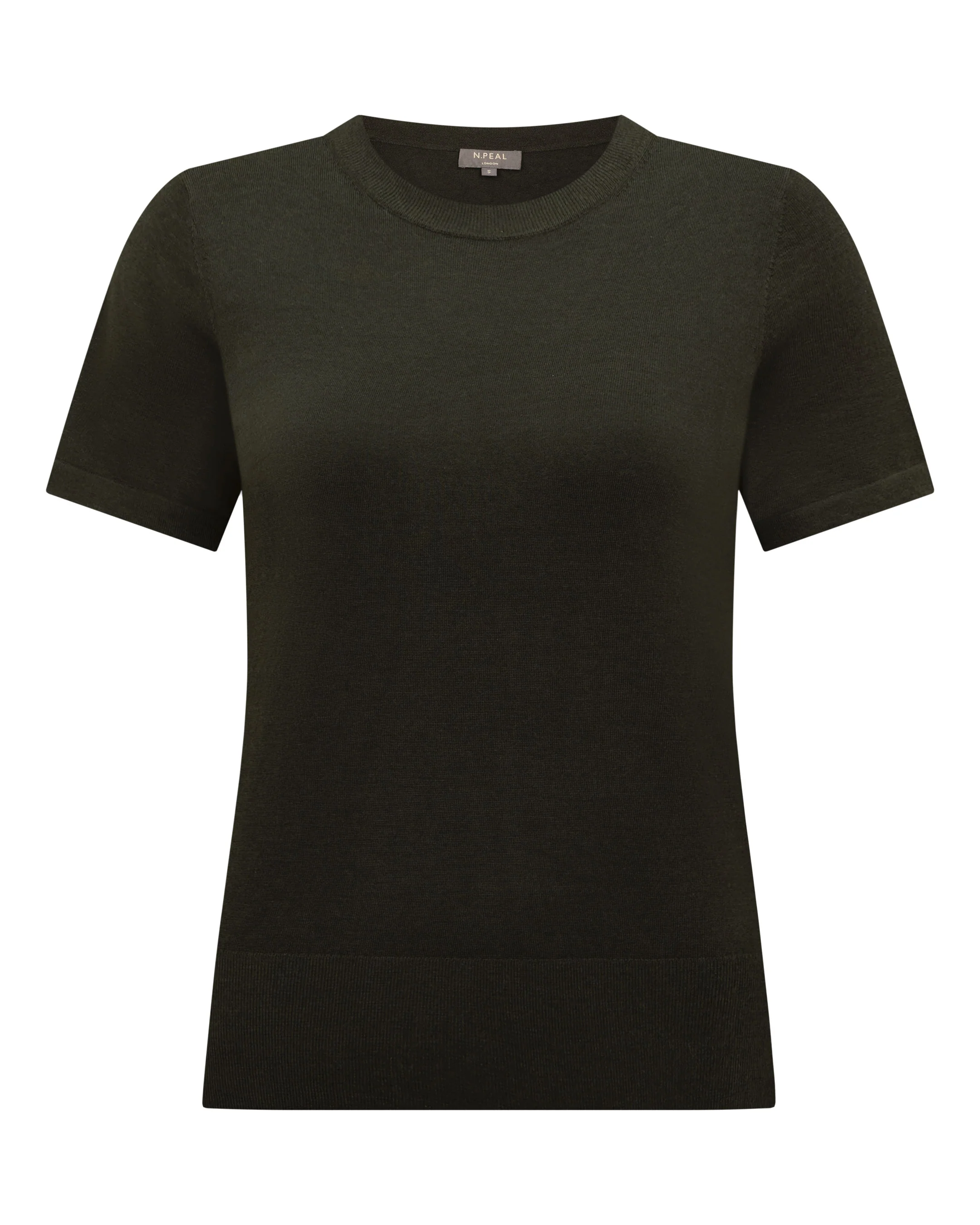 Women's Isla Superfine Cashmere T-Shirt Arabica Khaki Green - Image 2