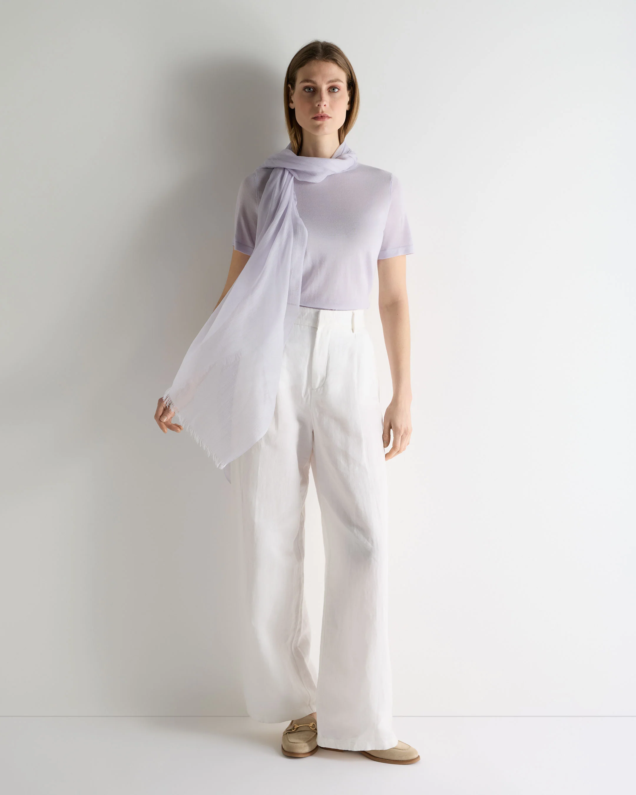 Women's Isla Superfine Cashmere T-Shirt Lavender Purple - Image 3
