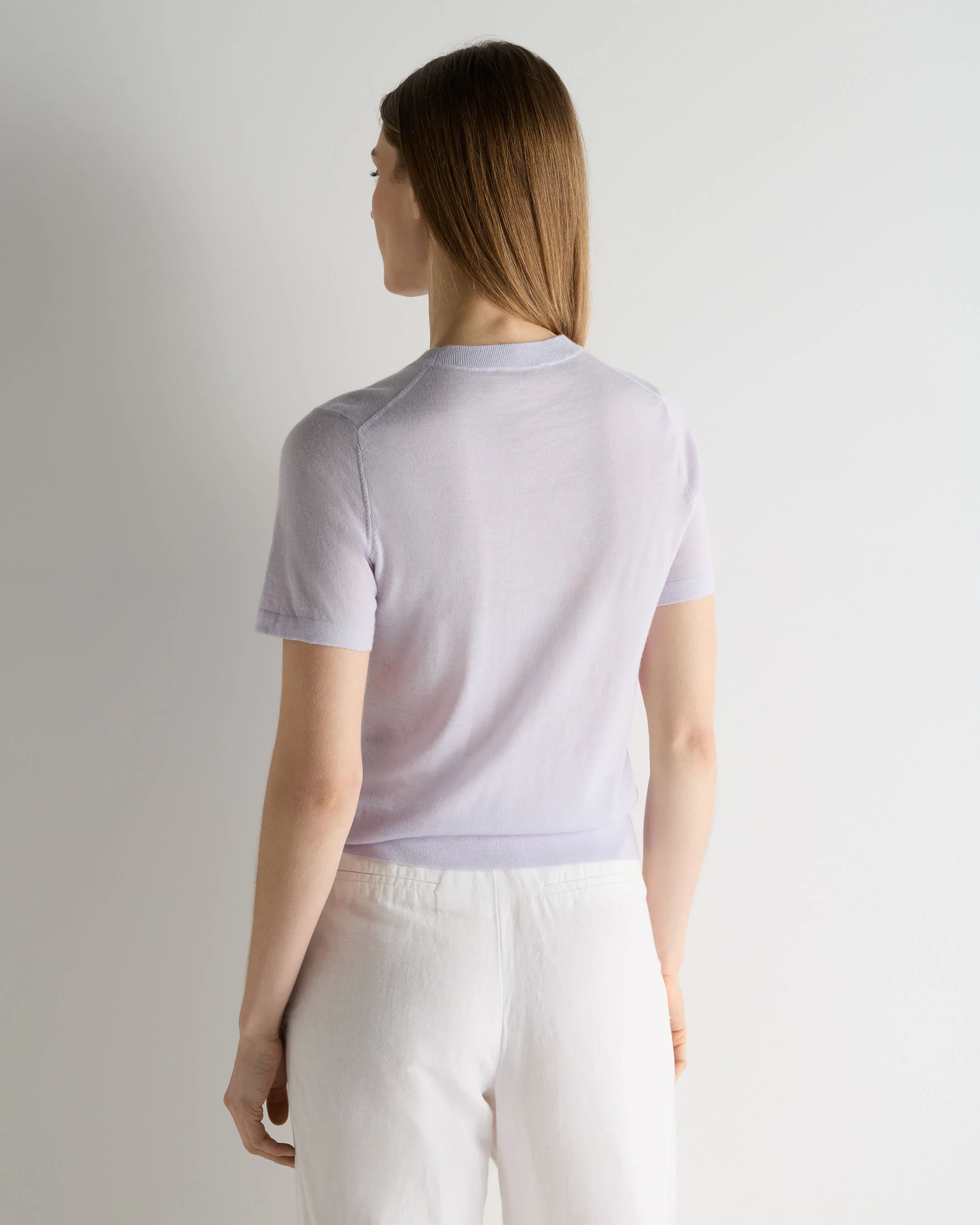 Women's Isla Superfine Cashmere T-Shirt Lavender Purple - Image 4