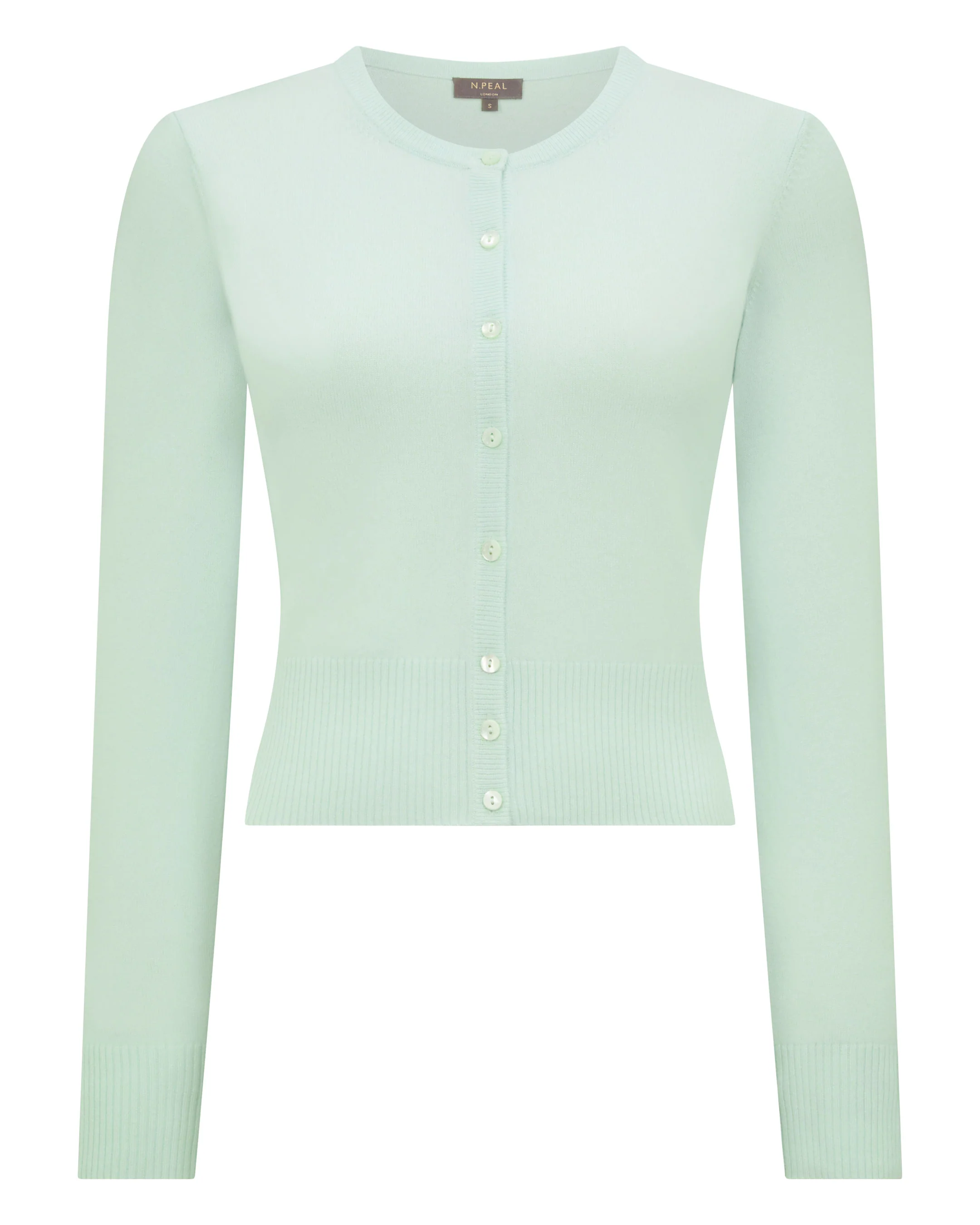 Women's Ivy Cropped Cashmere Cardigan Mint Green - Image 2