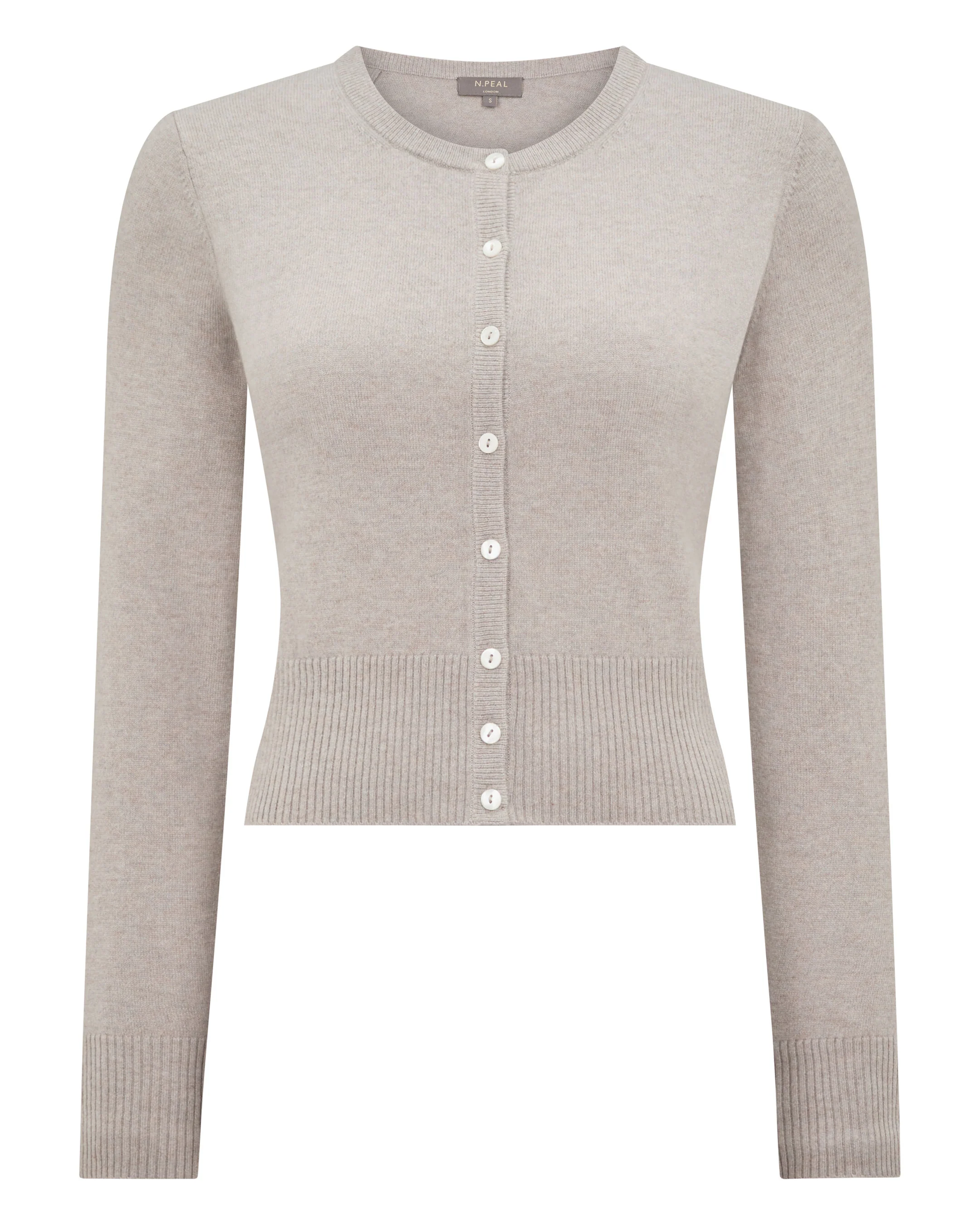 Women's Ivy Cropped Cashmere Cardigan Oat Grey - Image 2