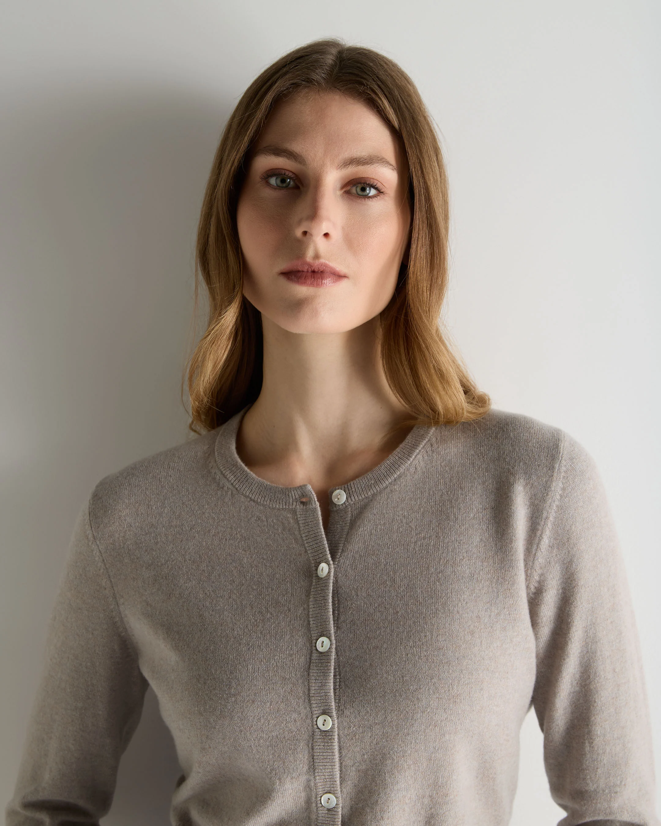 Women's Ivy Cropped Cashmere Cardigan Oat Grey - Image 5