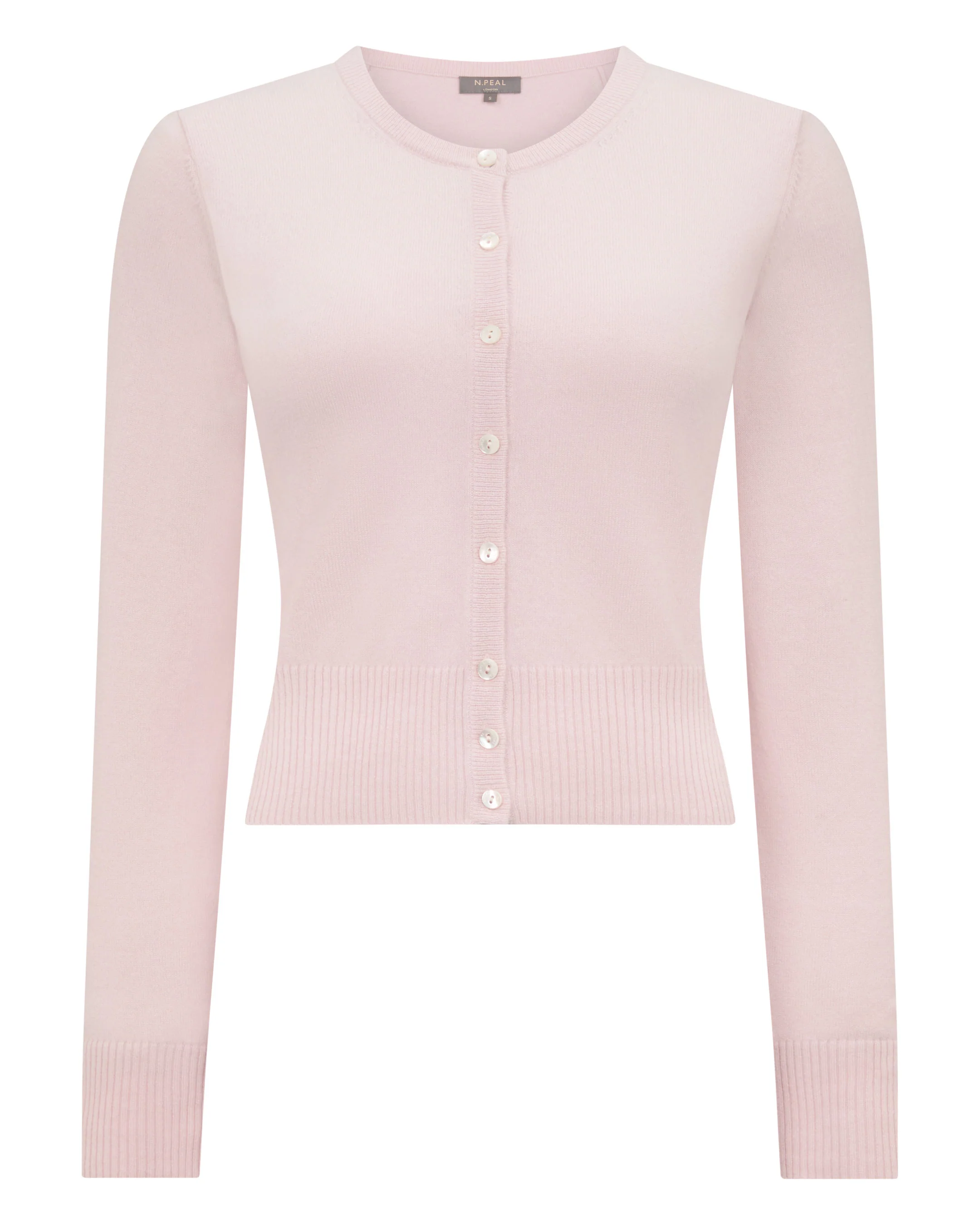 Women's Ivy Cropped Cashmere Cardigan Powder Pink - Image 2