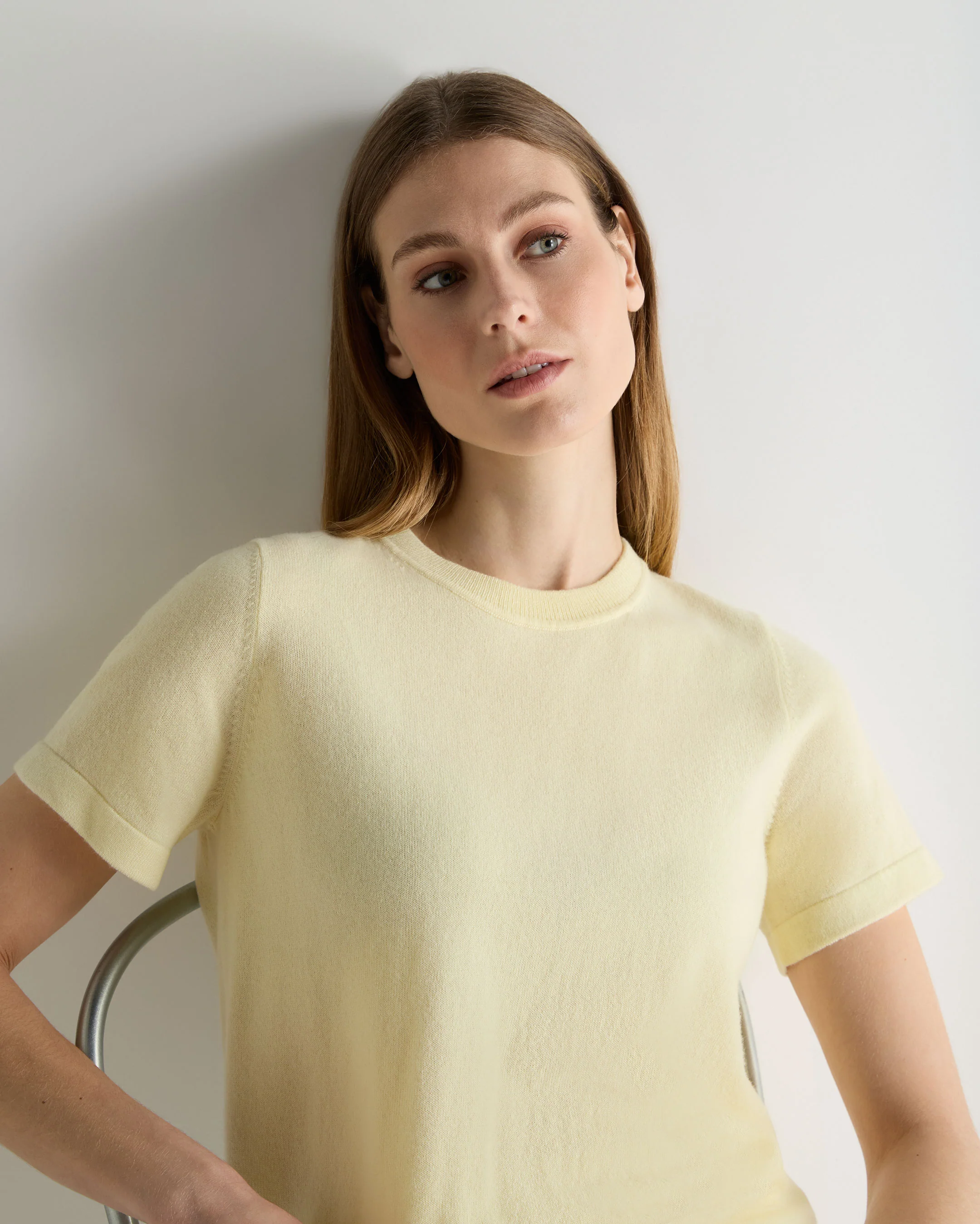 Women's Lottie Cashmere T-Shirt Butter Yellow - Image 5