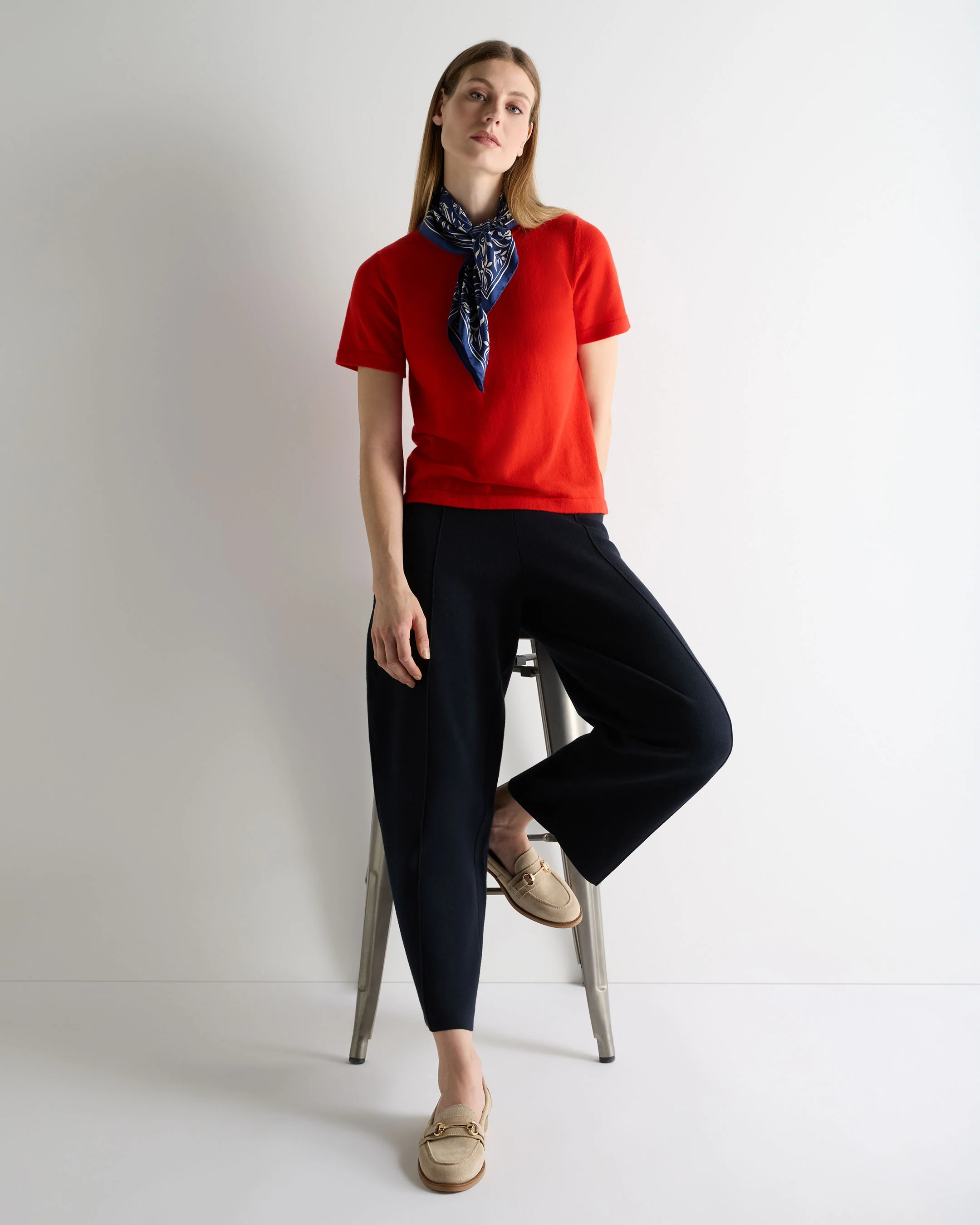 Women's Lottie Cashmere T-Shirt Tomato Red - Image 3