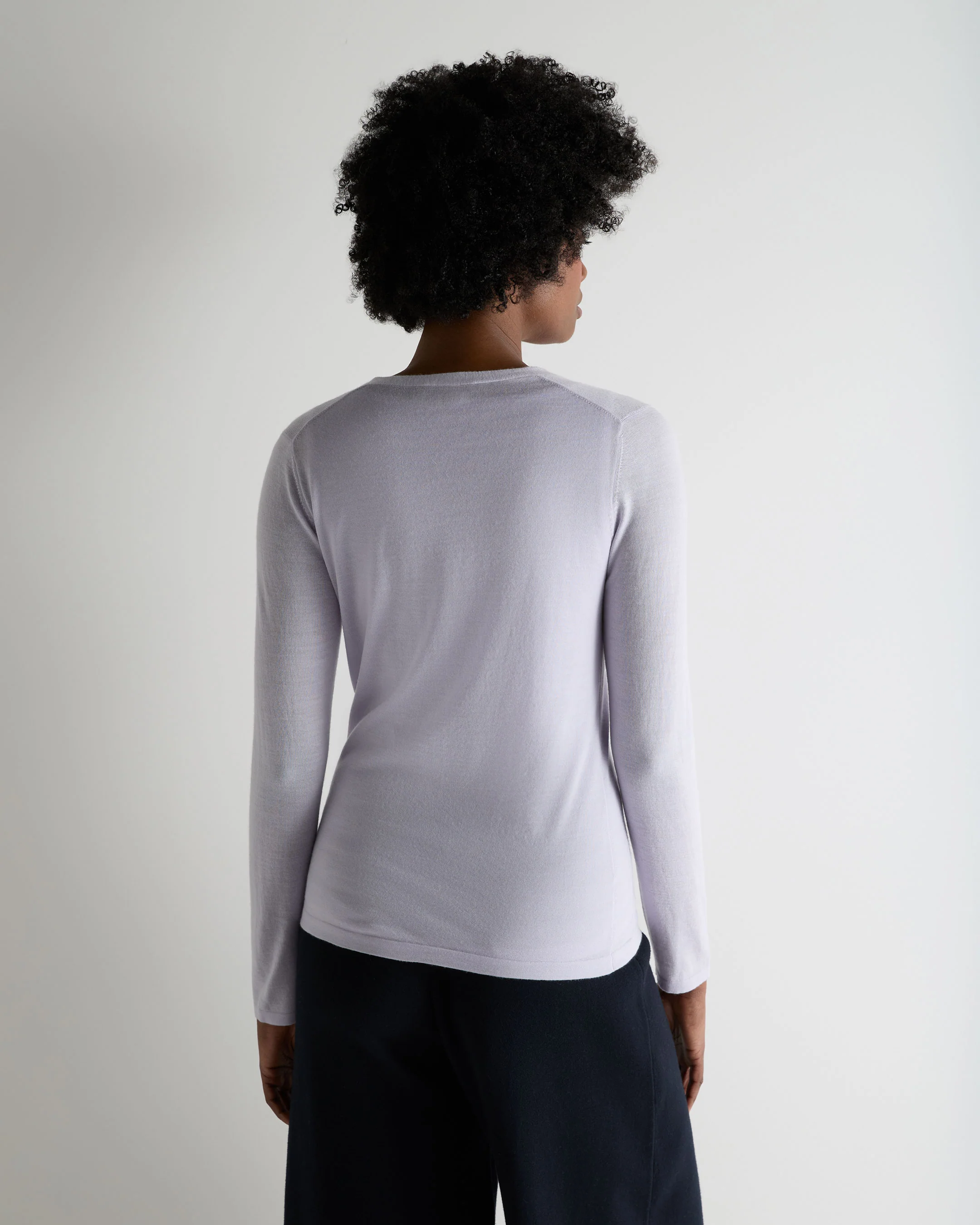 Women's Mia Superfine Cashmere V Neck Cardigan Lavender Purple - Image 4