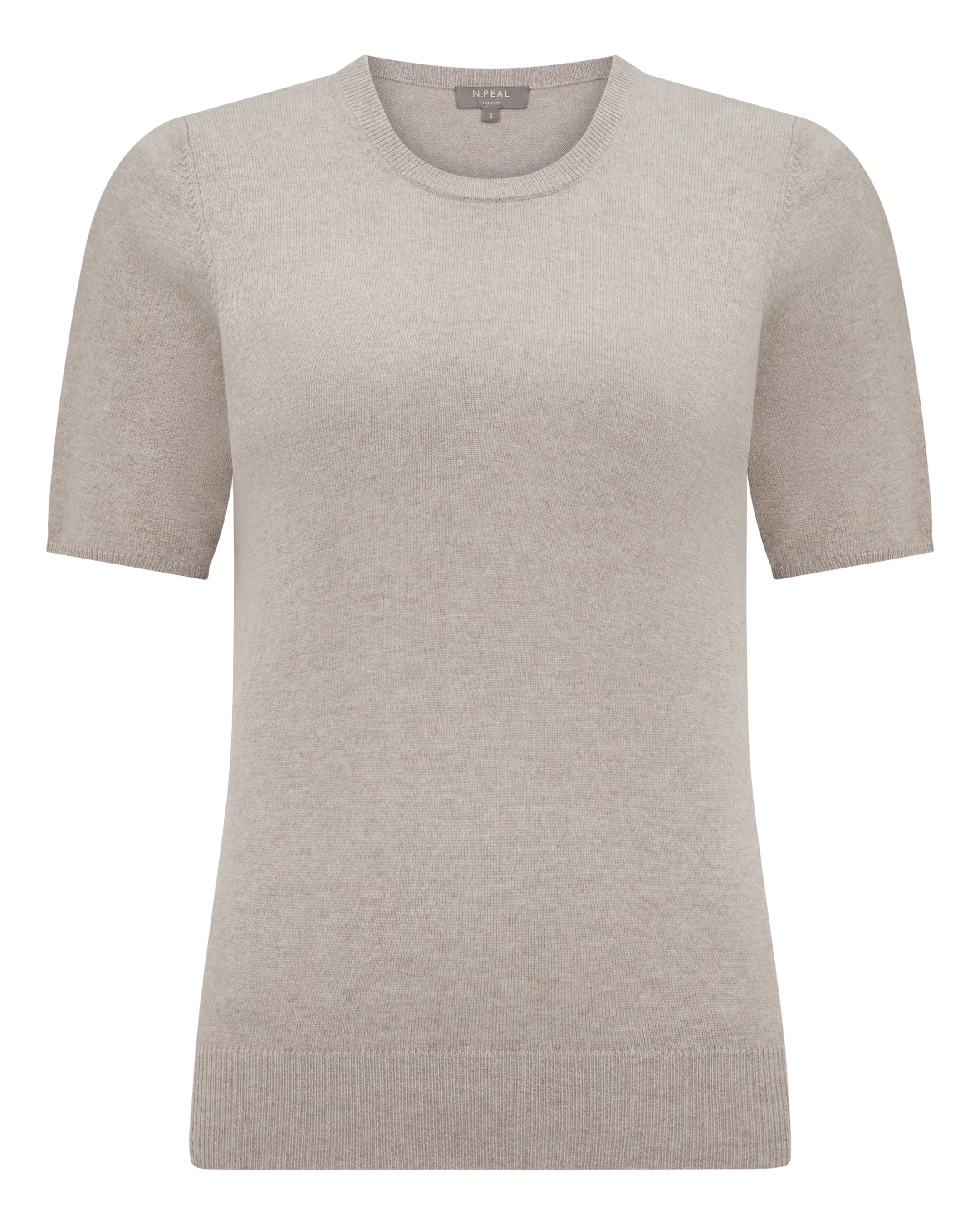 Women's Milly Classic Cashmere T-Shirt Oat Grey - Image 2