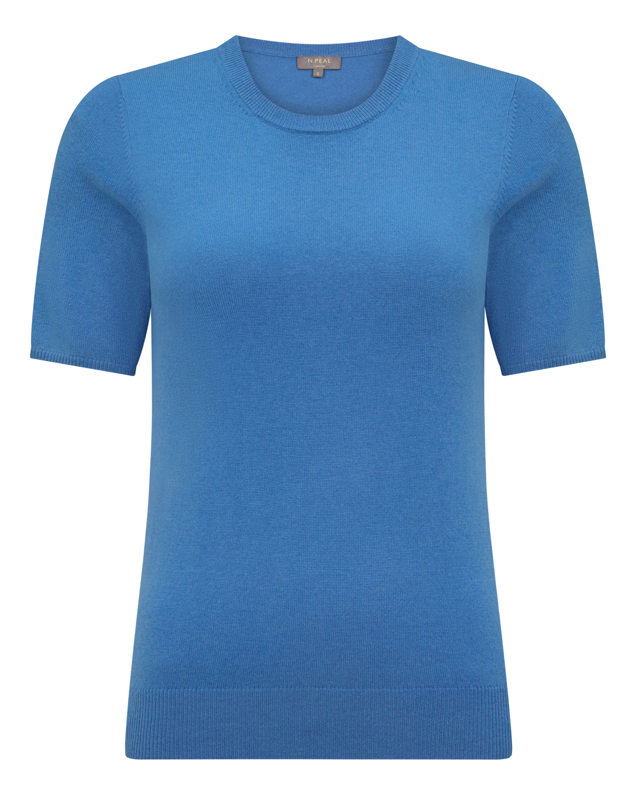 Women's Milly Classic Cashmere T-Shirt Sunshine Blue - Image 2