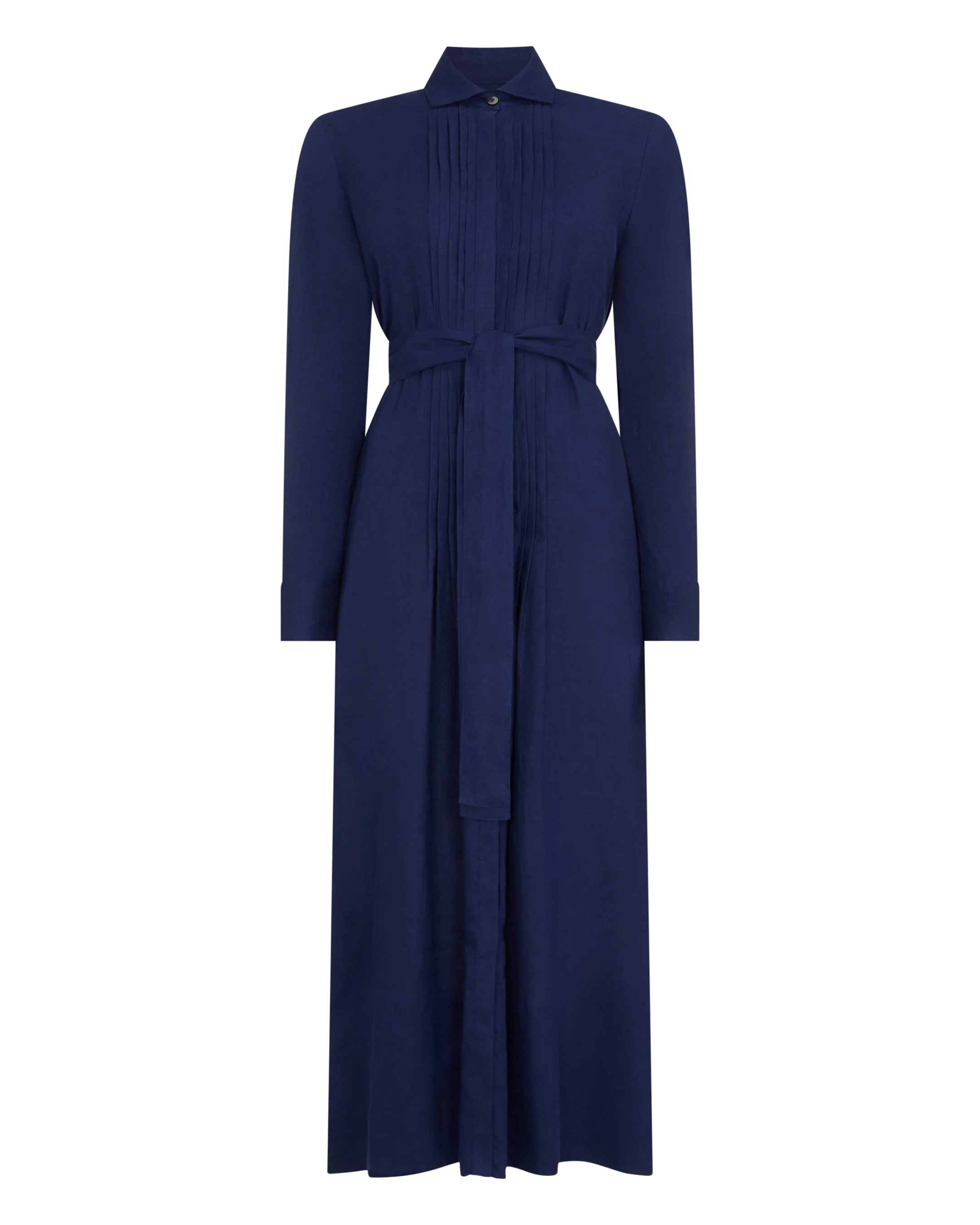 Women's Modica Linen Shirt Dress French Navy Blue - Image 2