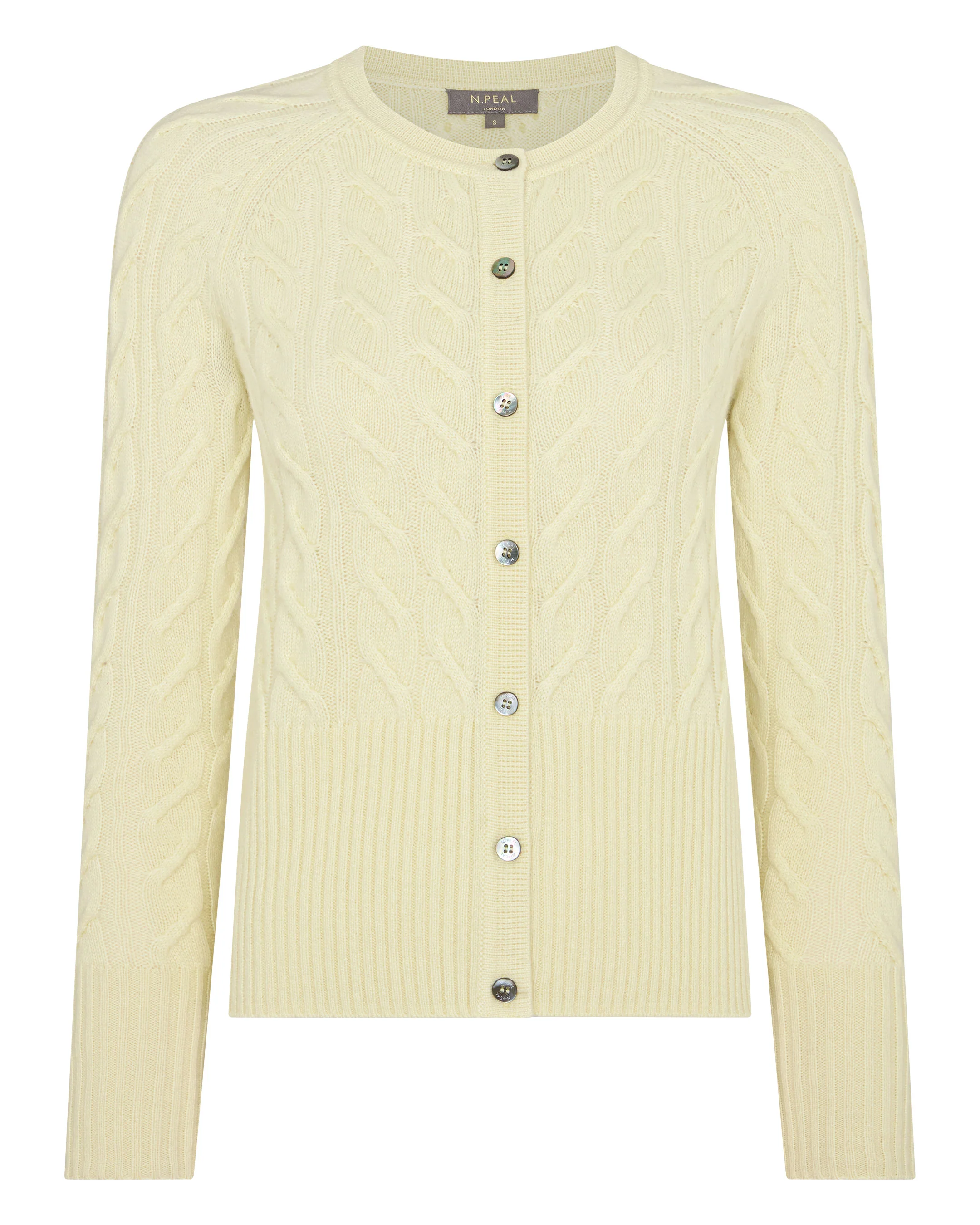 Women's Myla Cable Cashmere Cardigan Butter Yellow - Image 2