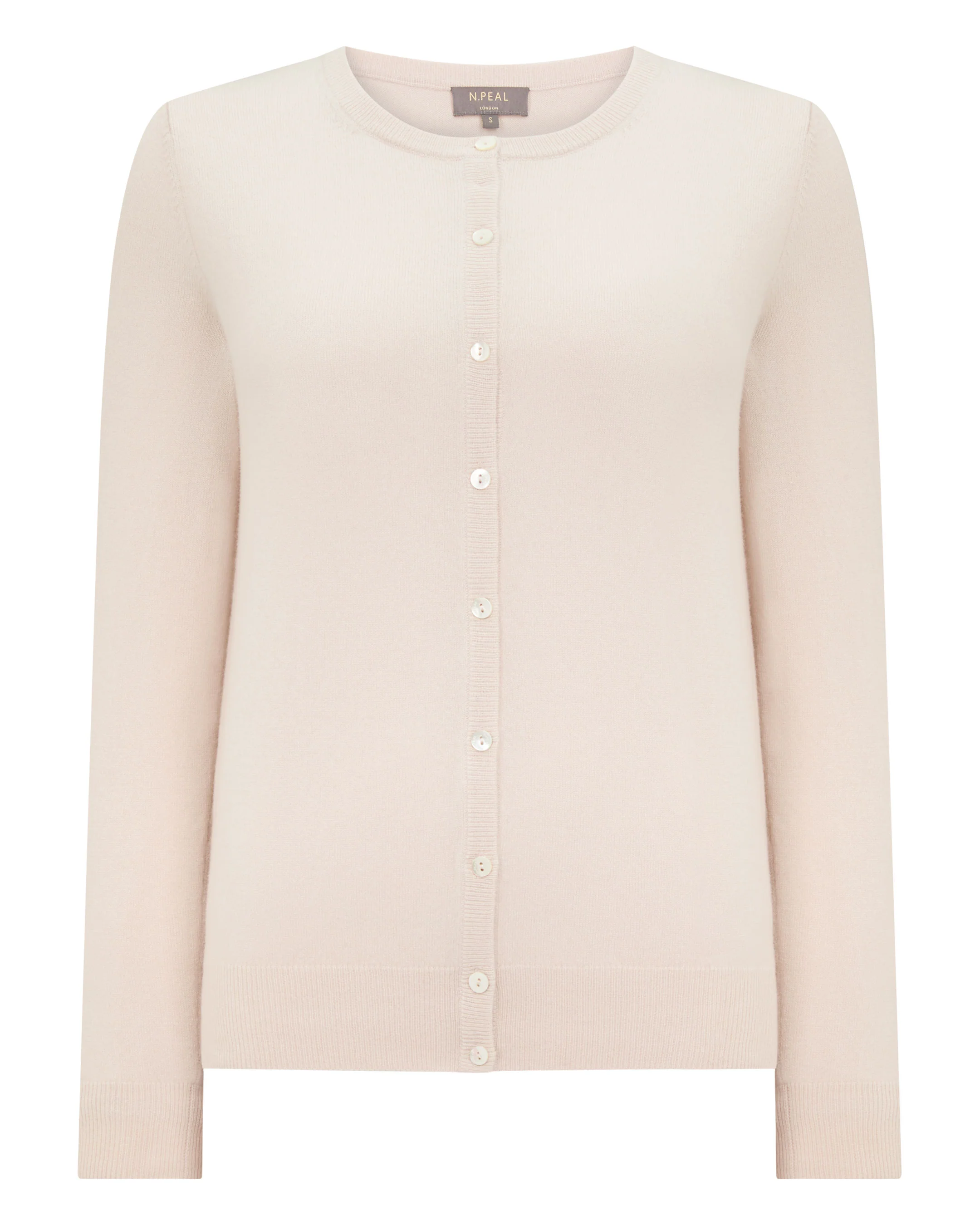 Women's Olivia Round Neck Cashmere Cardigan Dove Pink - Image 2