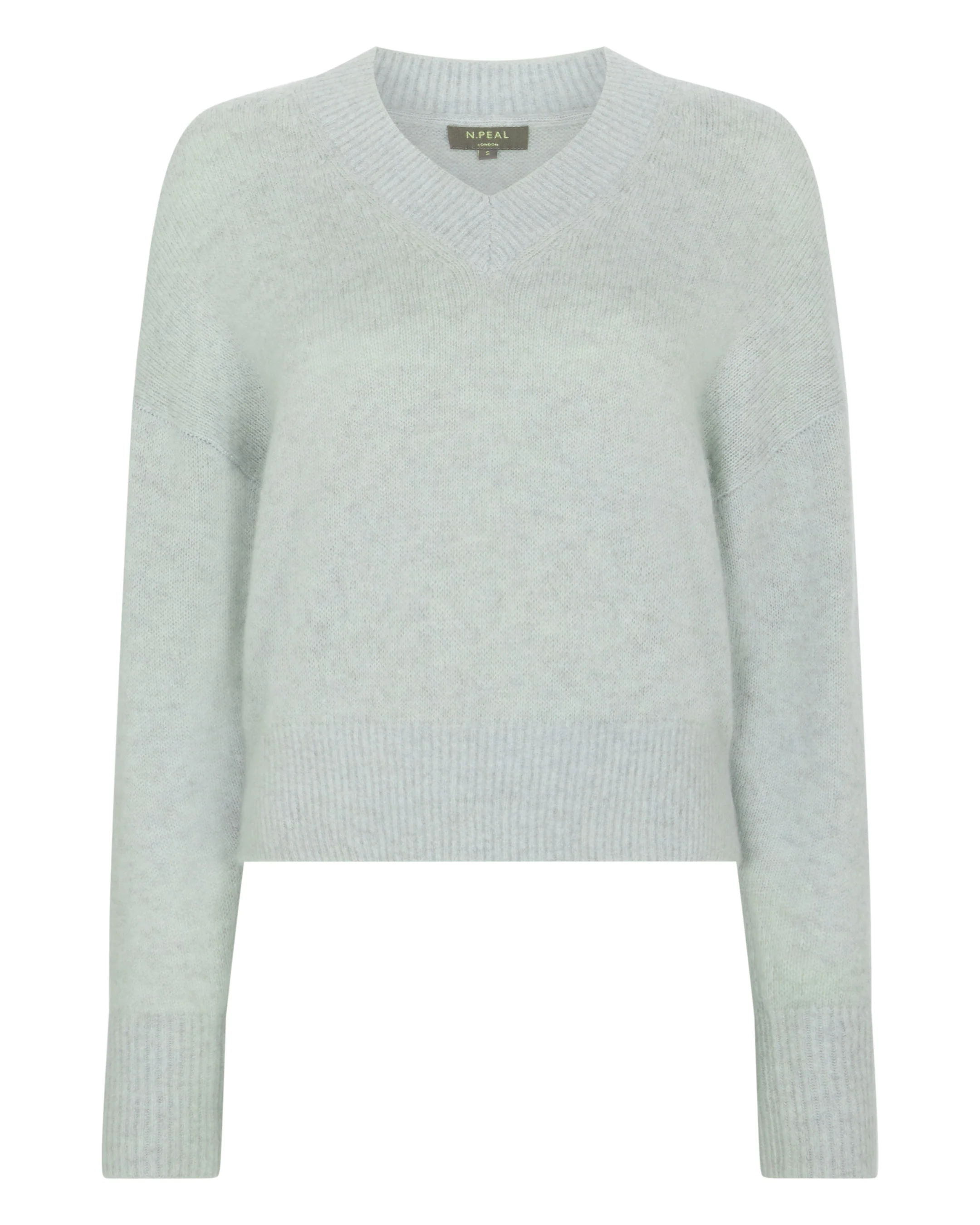 Women's Plush V Neck Cashmere Jumper Mint Green - Image 2