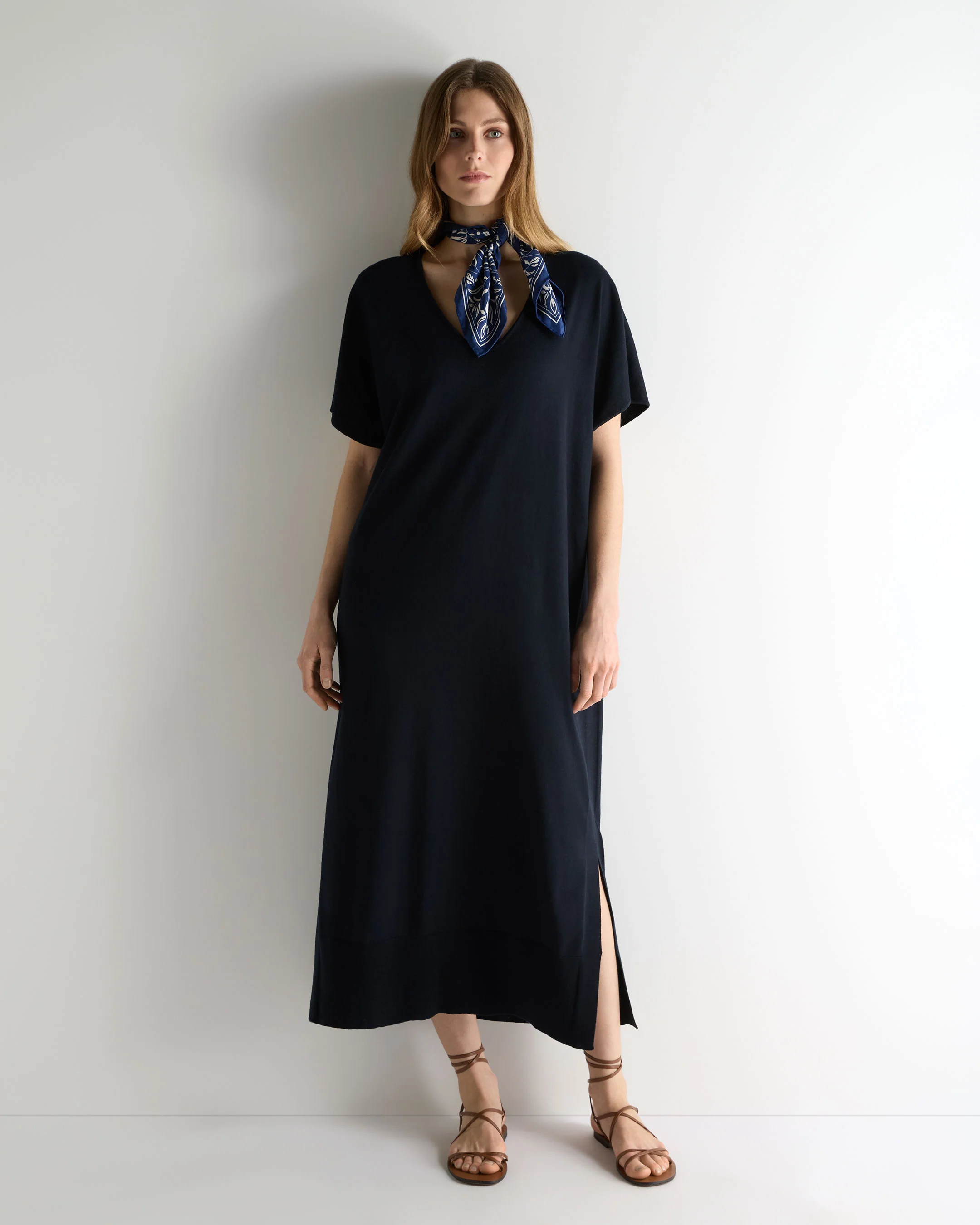 Women's Relaxed Jersey Dress Navy Blue - Image 3