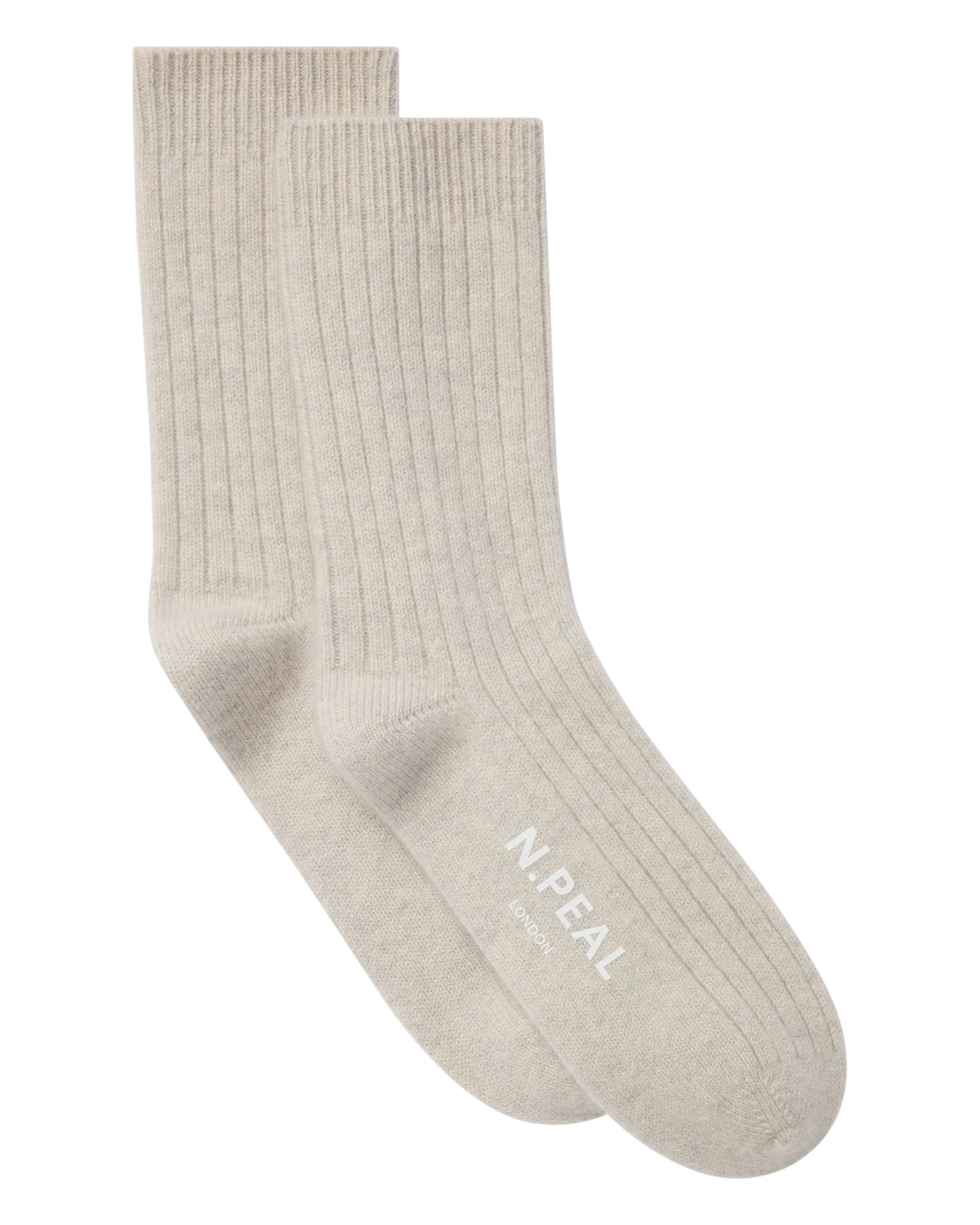 Women's Rib Cashmere House Socks Pebble Grey