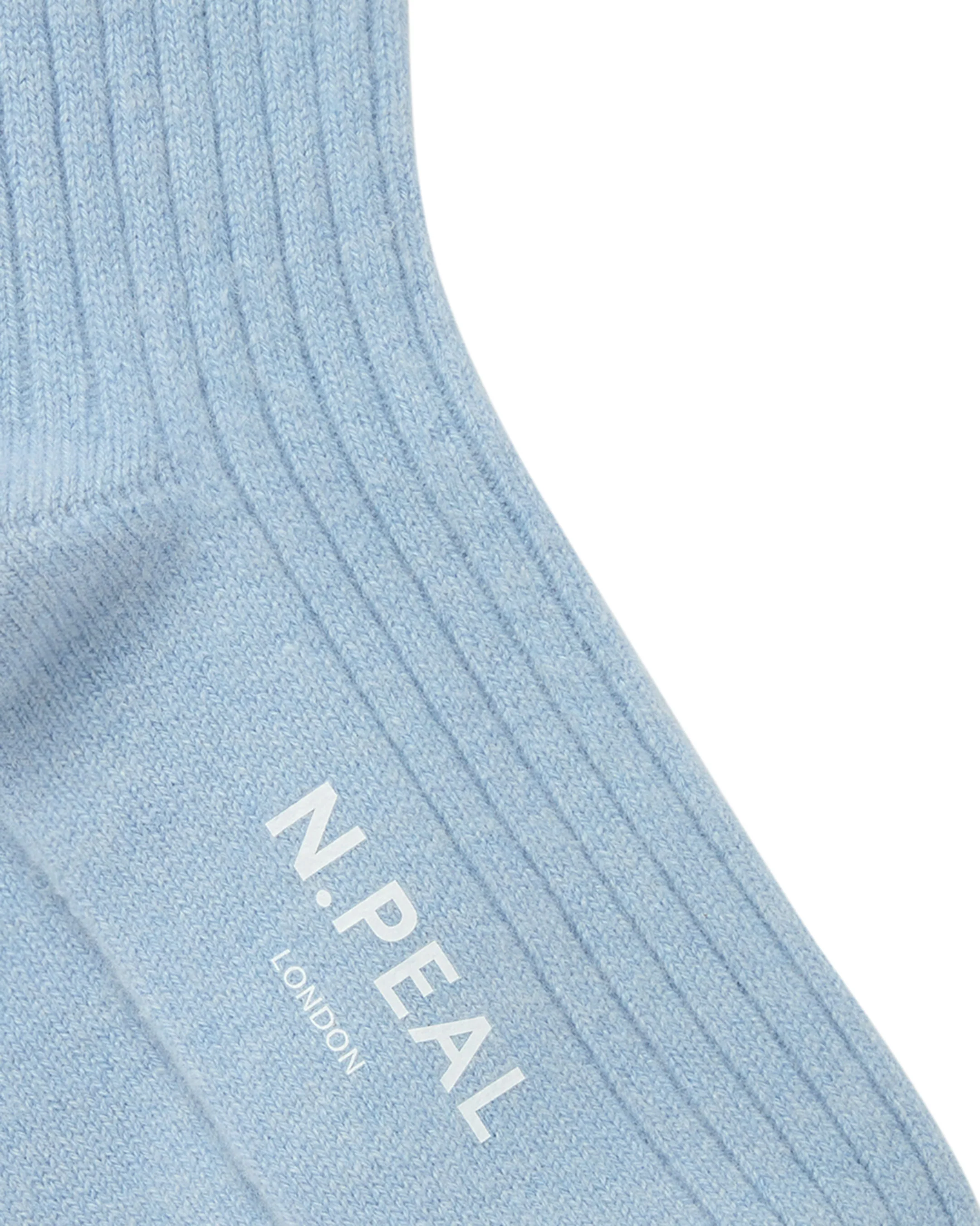 Women's Rib Cashmere House Socks Sea Mist Blue - Image 2