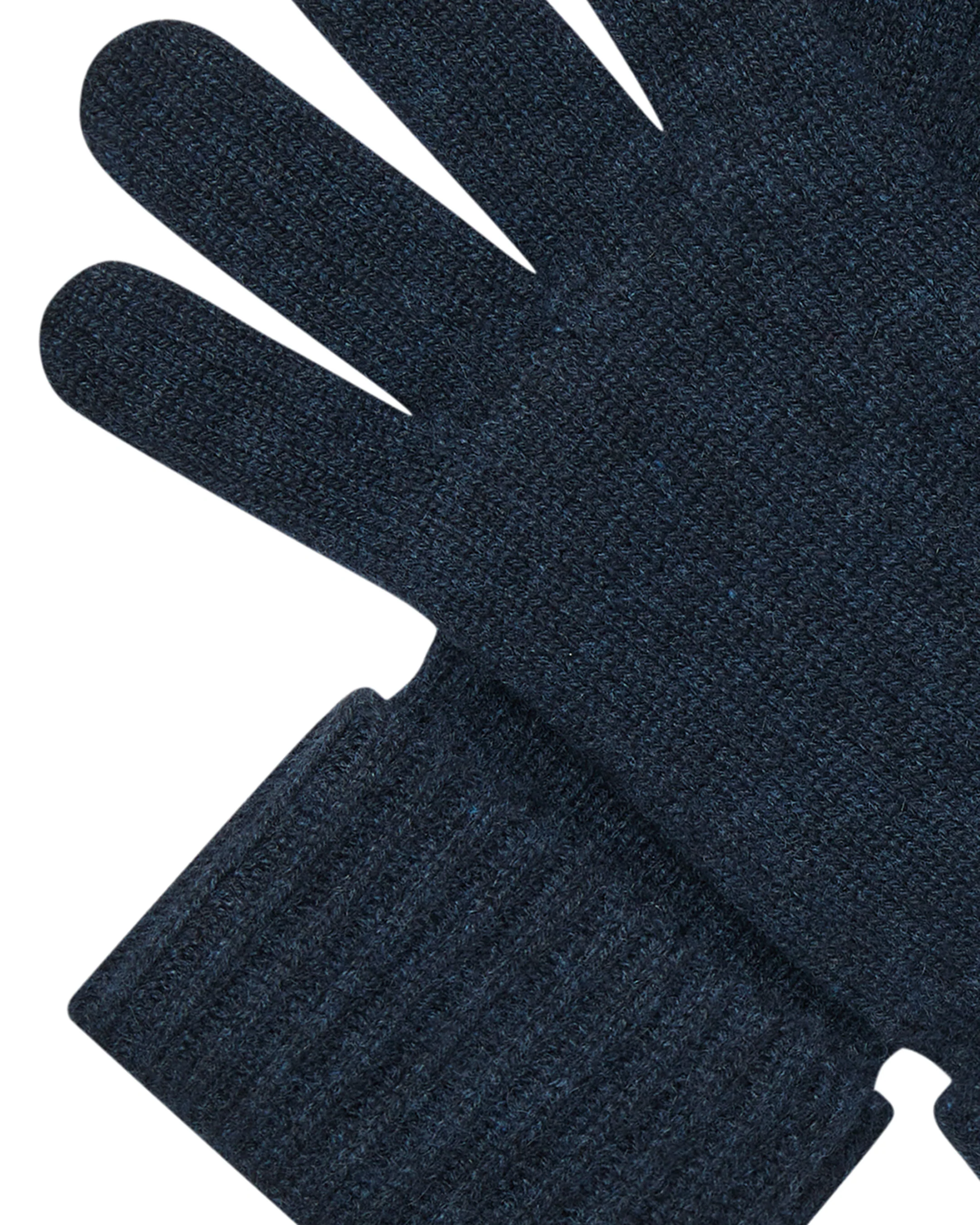 Women's Ribbed Cashmere Gloves Indigo Blue - Image 2