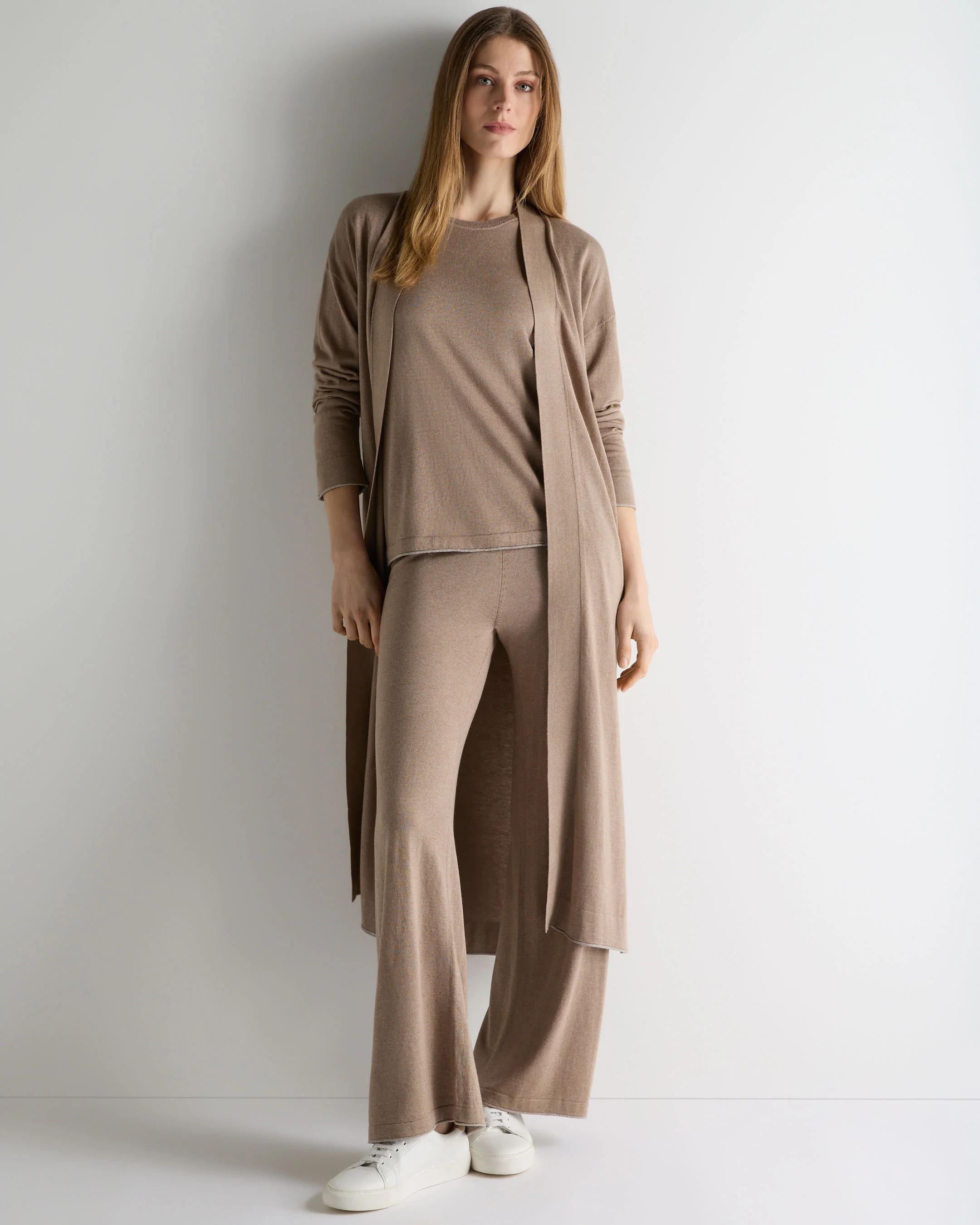 Women's Roche Silk Blend Trousers Mink Brown - Image 3