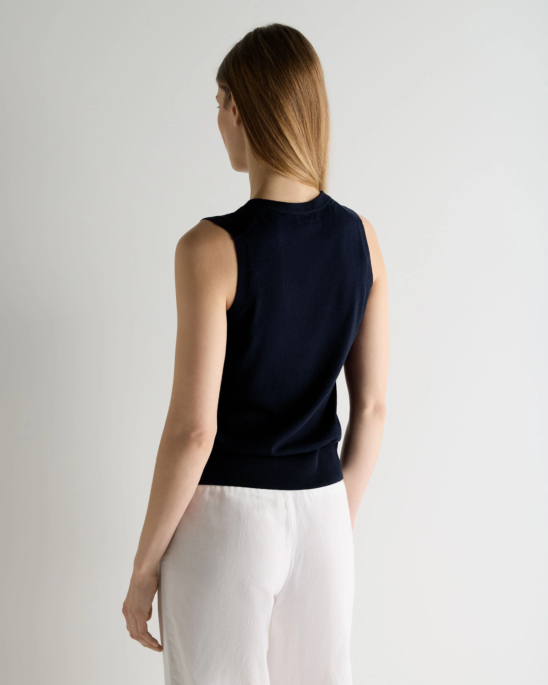 Women's Selene Linen Blend Tank Deep French Blue - Image 4