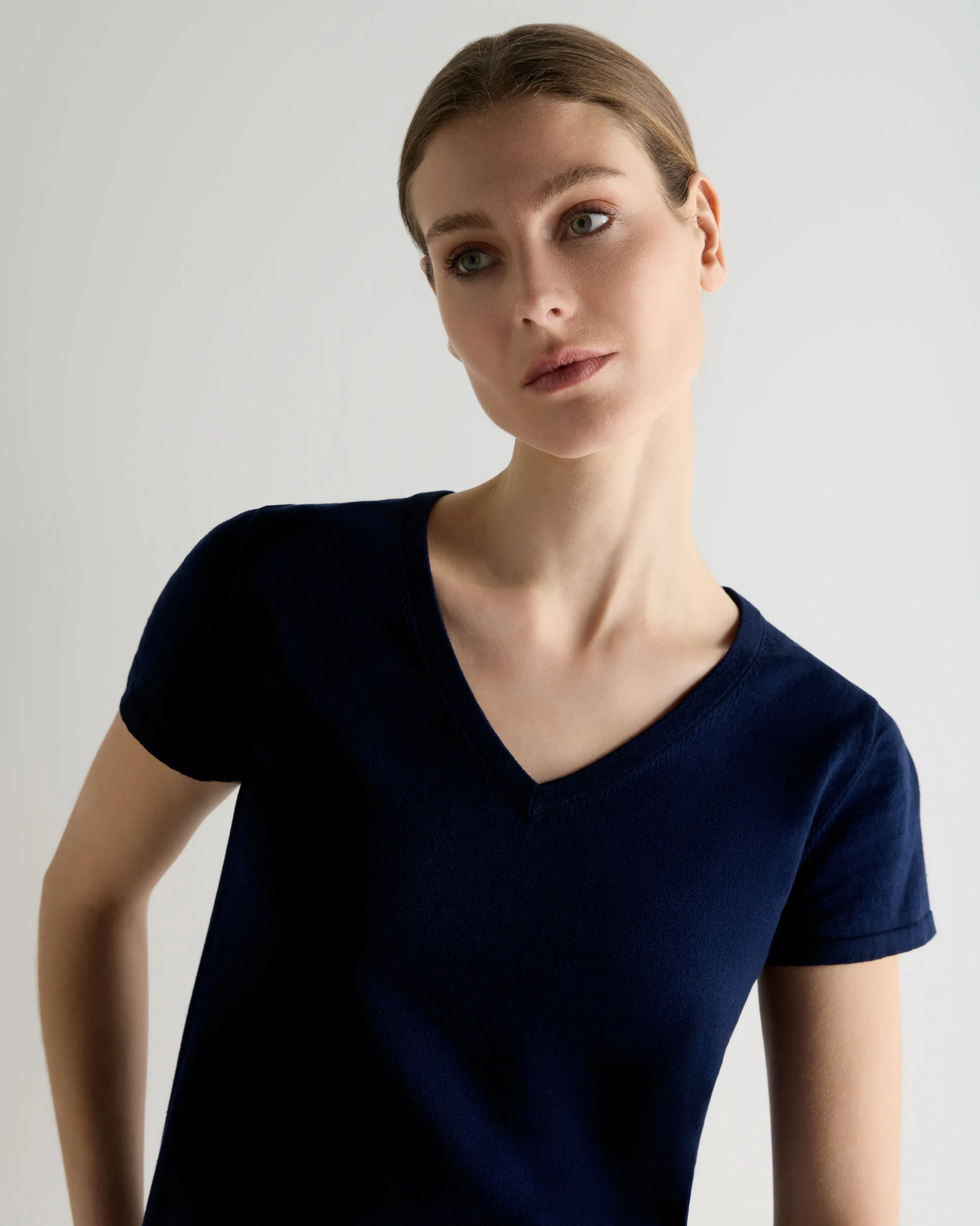 Women's Selene Linen Blend Top Deep French Blue - Image 5