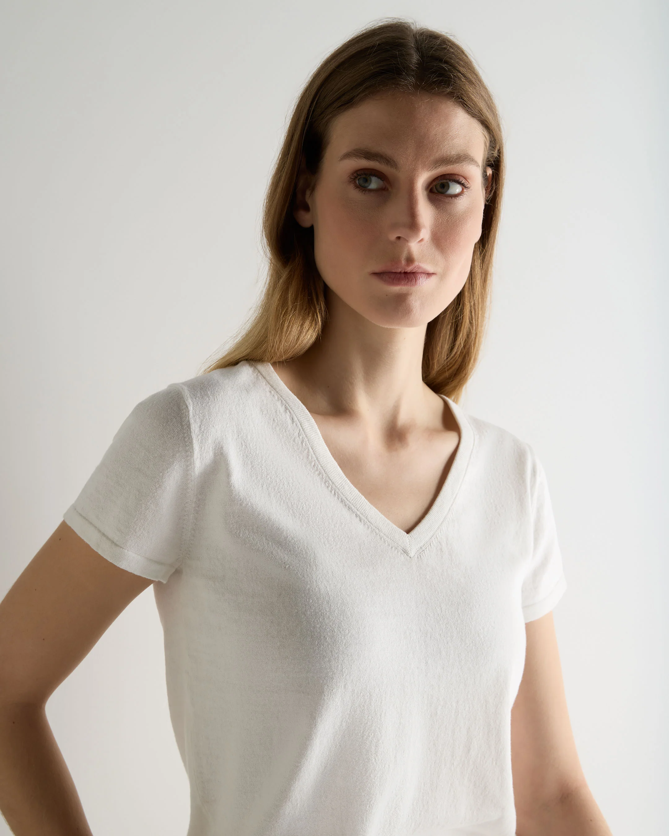 Women's Selene Linen Blend Top White - Image 5