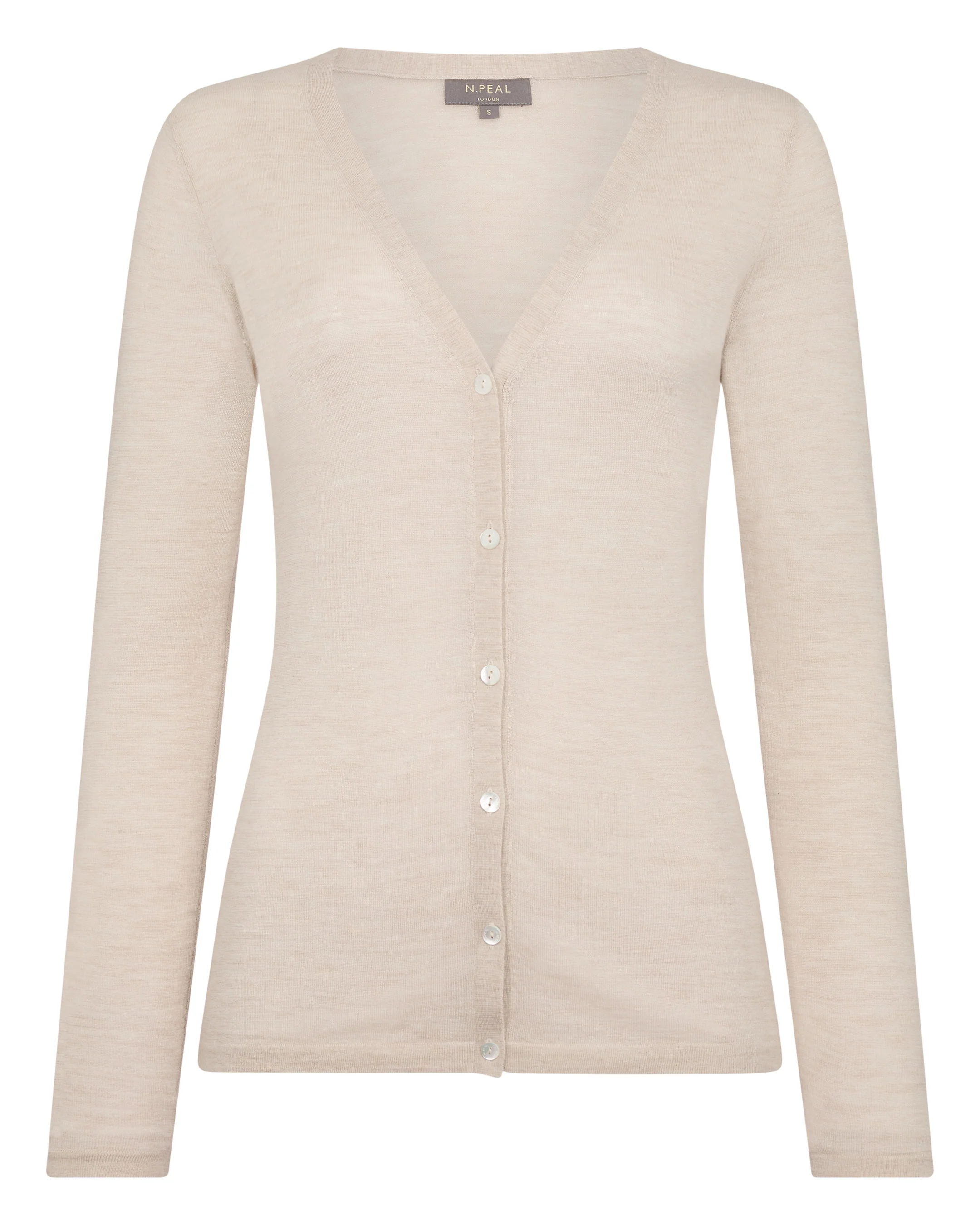 Women's Mia Superfine Cashmere V Neck Cardigan Sandstone Brown - Image 2