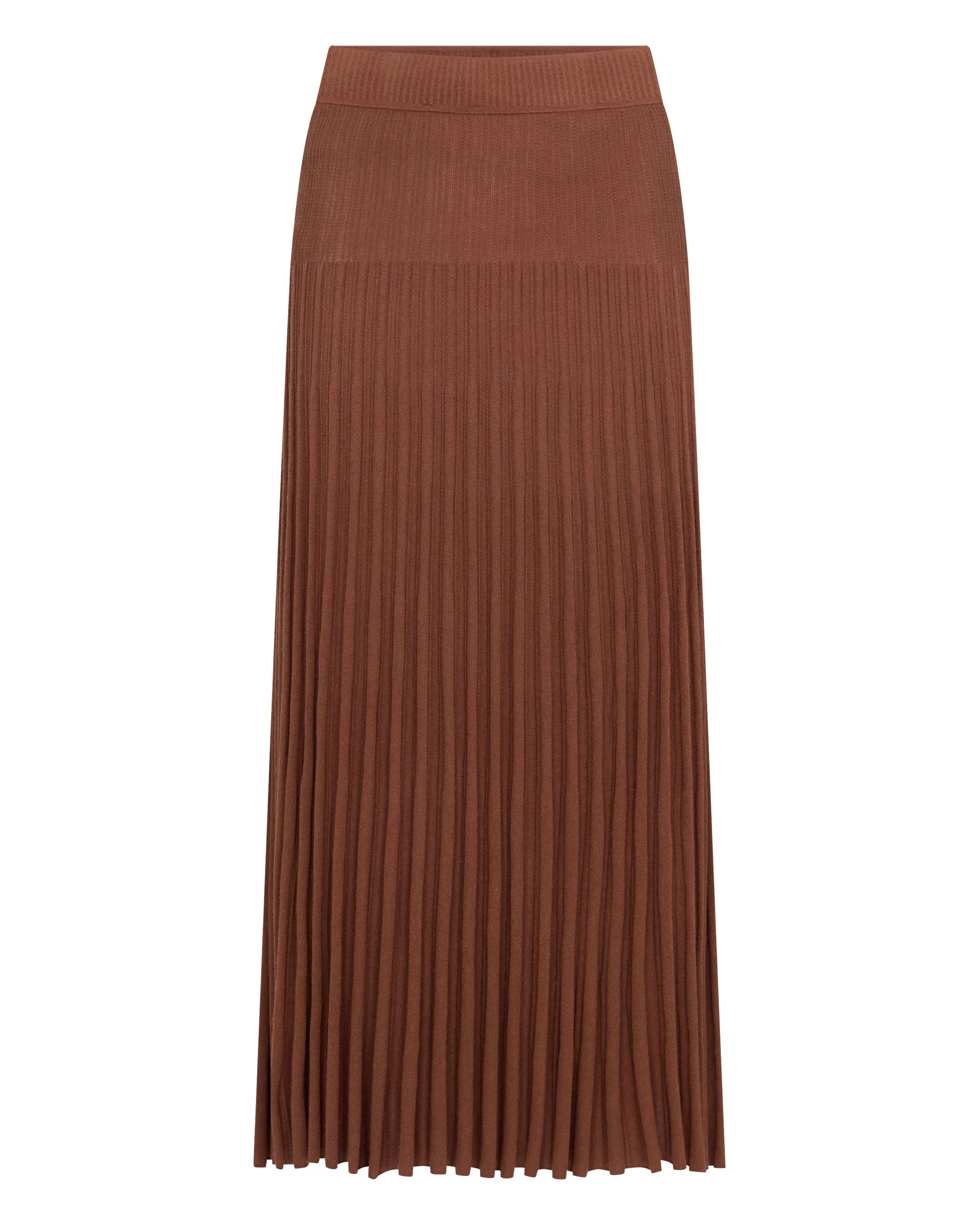 Women's Superfine Pleated Cashmere Silk Skirt Henna Brown - Image 2