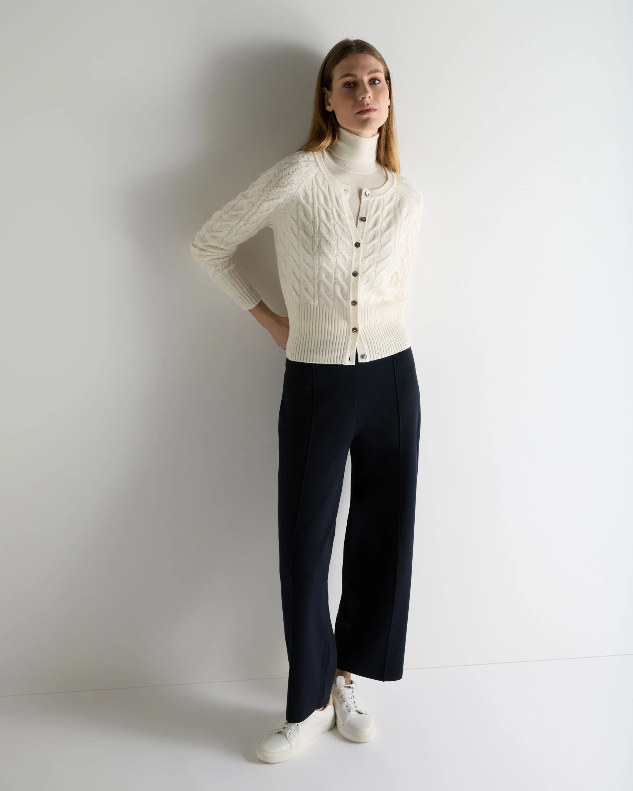 Women's Margot Superfine Cashmere Roll Neck Jumper New Ivory White - Image 3