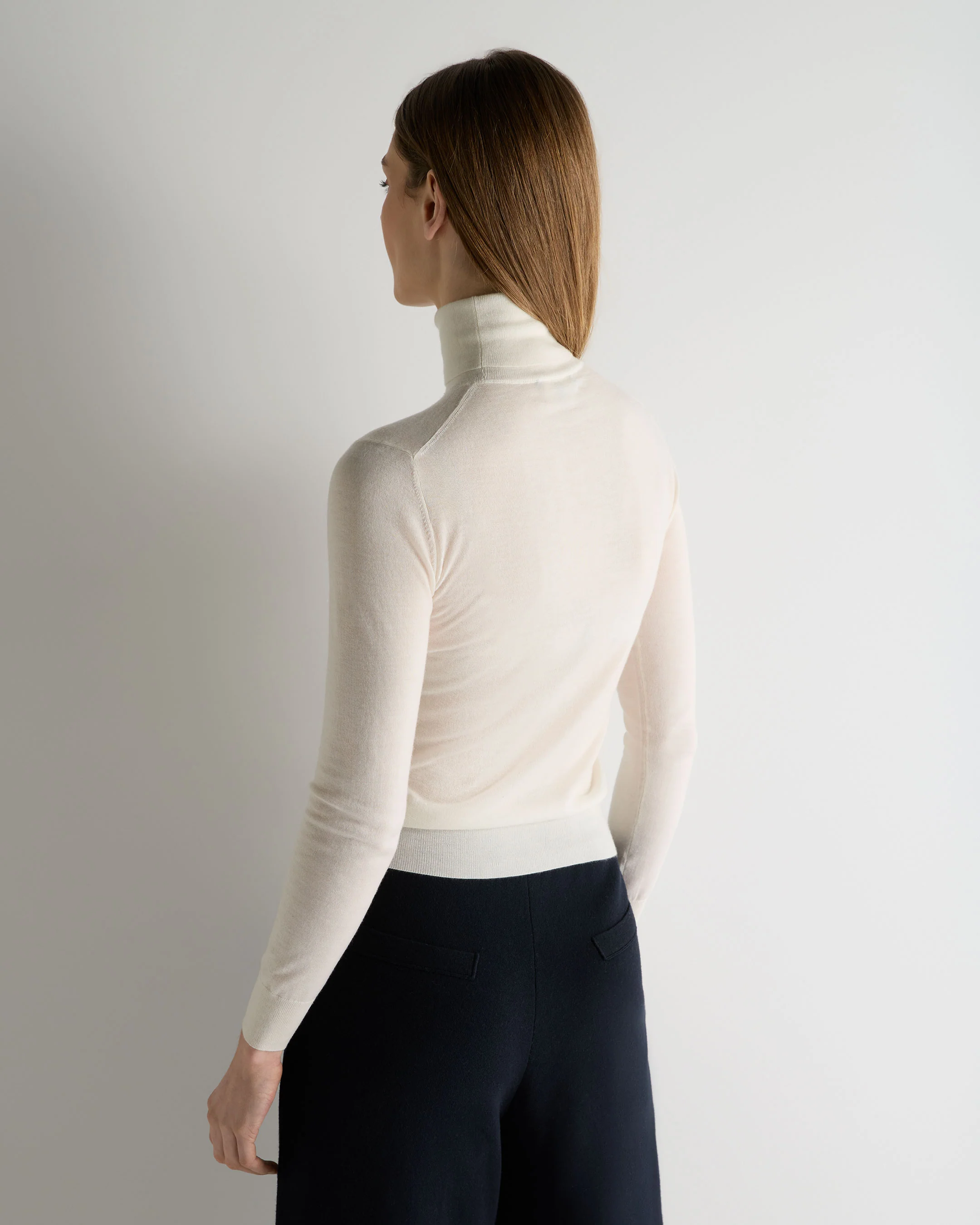 Women's Margot Superfine Cashmere Roll Neck Jumper New Ivory White - Image 4