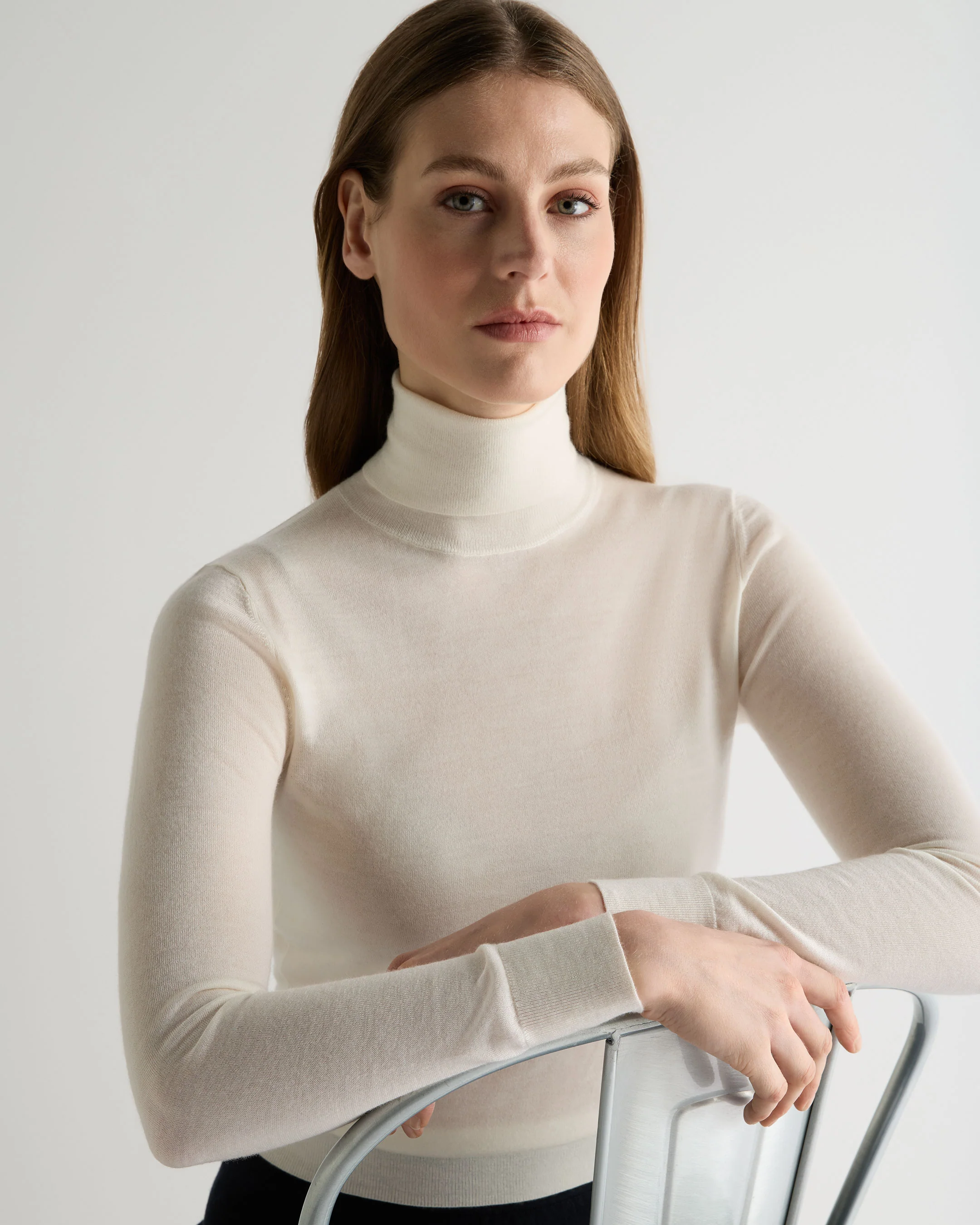 Women's Margot Superfine Cashmere Roll Neck Jumper New Ivory White - Image 5