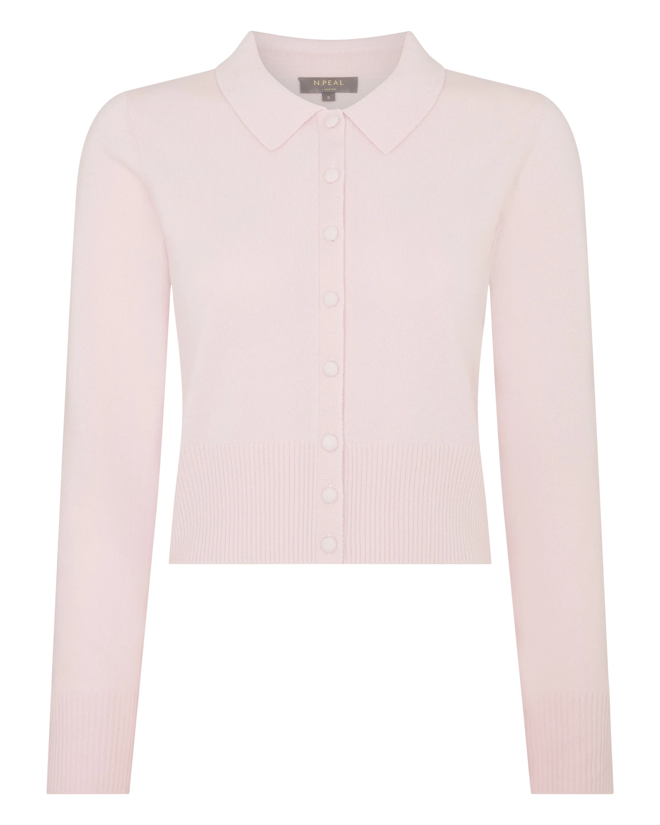 Women's Thea Collared Cashmere Cardigan Powder Pink - Image 2
