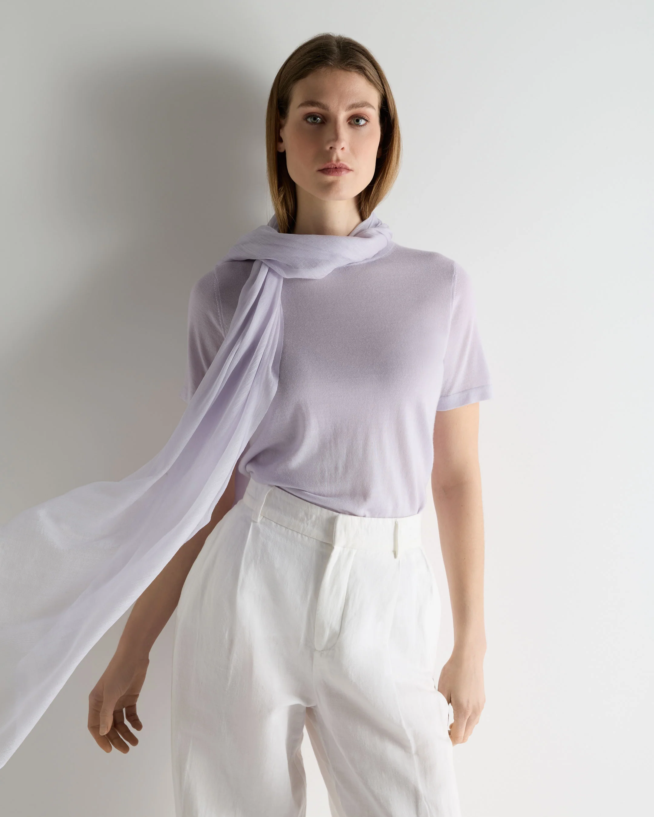Women's Ultrafine Pashmina Cashmere Shawl Lavender Purple - Image 3