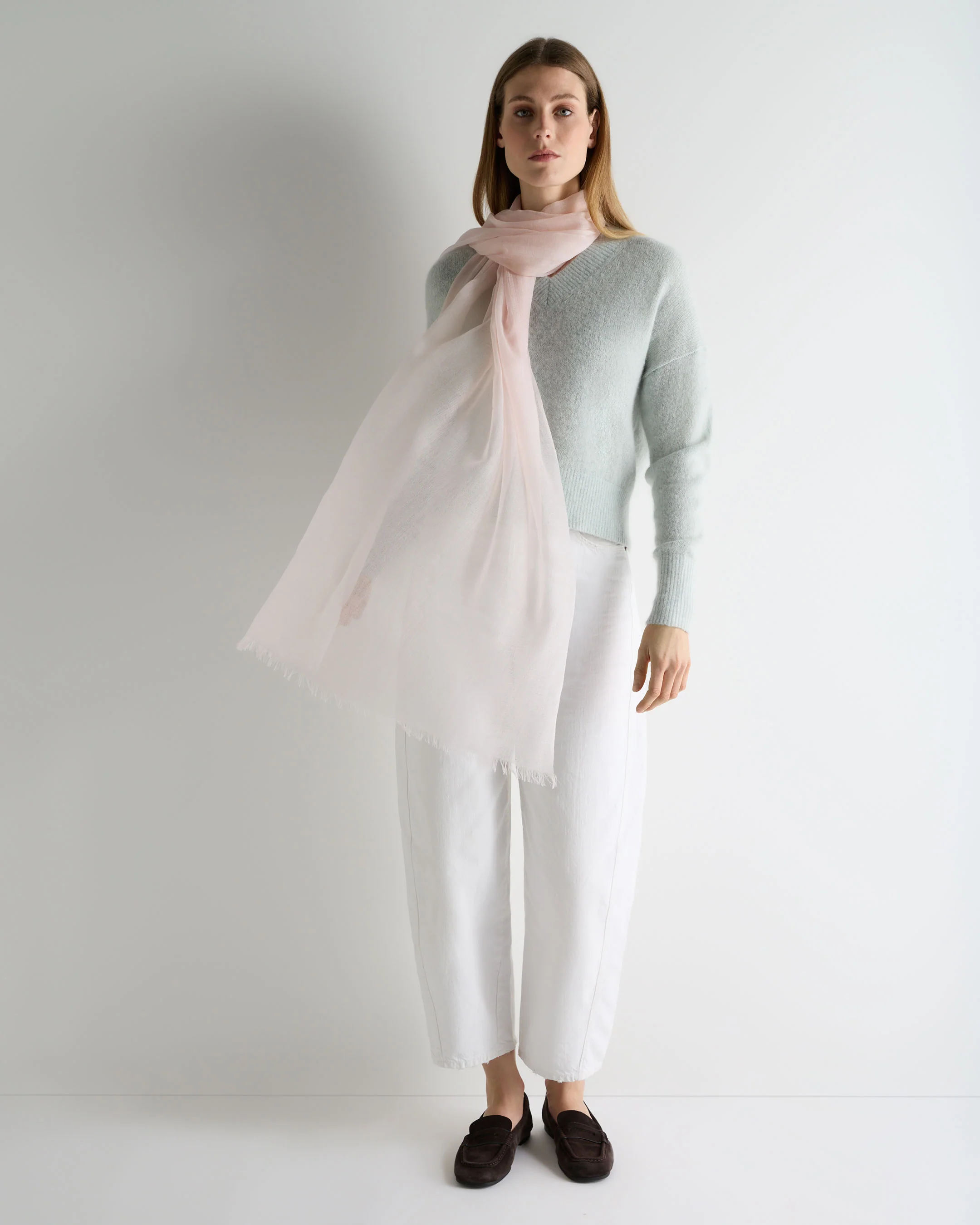 Women's Ultrafine Pashmina Cashmere Shawl Powder Pink - Image 2