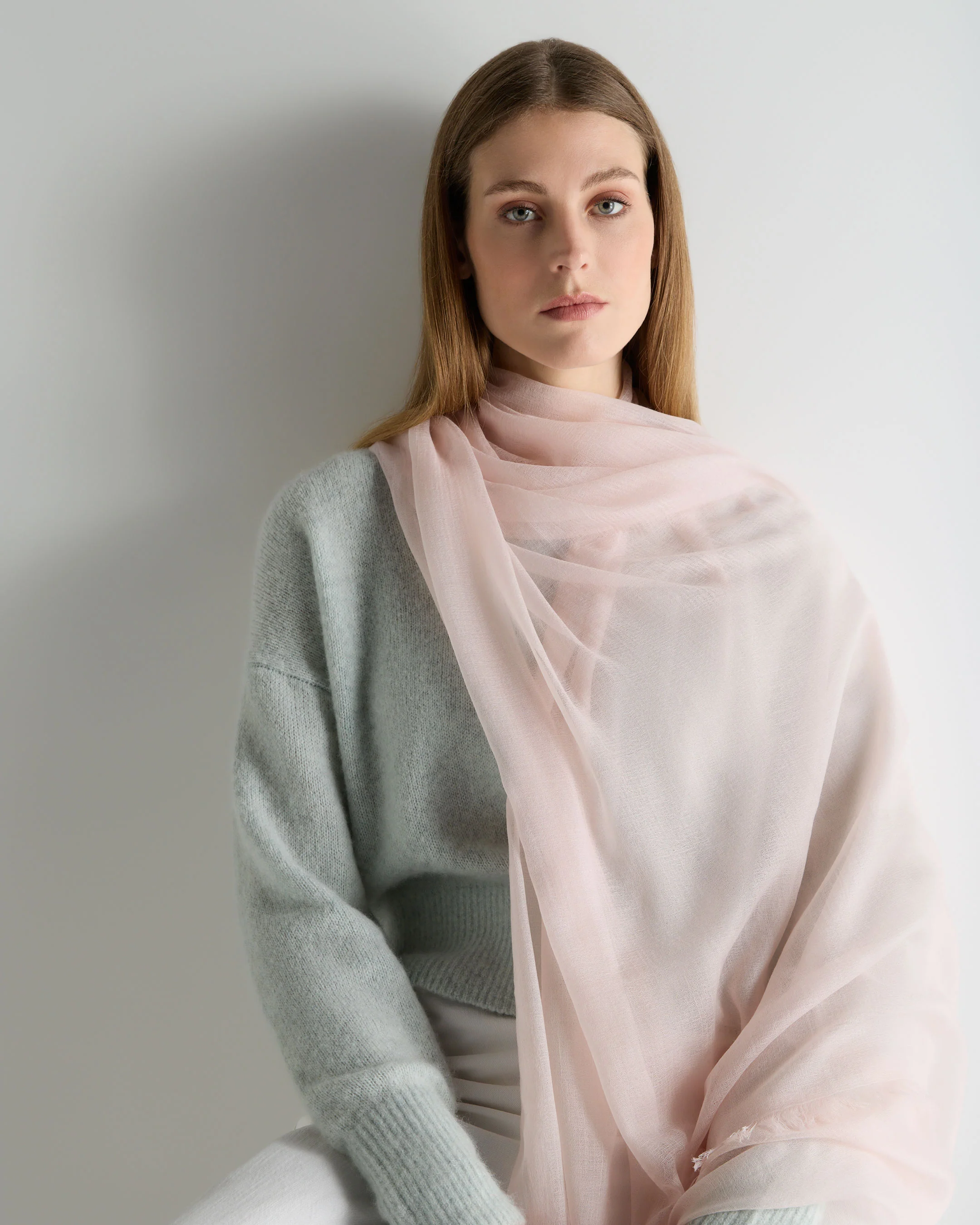 Women's Ultrafine Pashmina Cashmere Shawl Powder Pink - Image 3