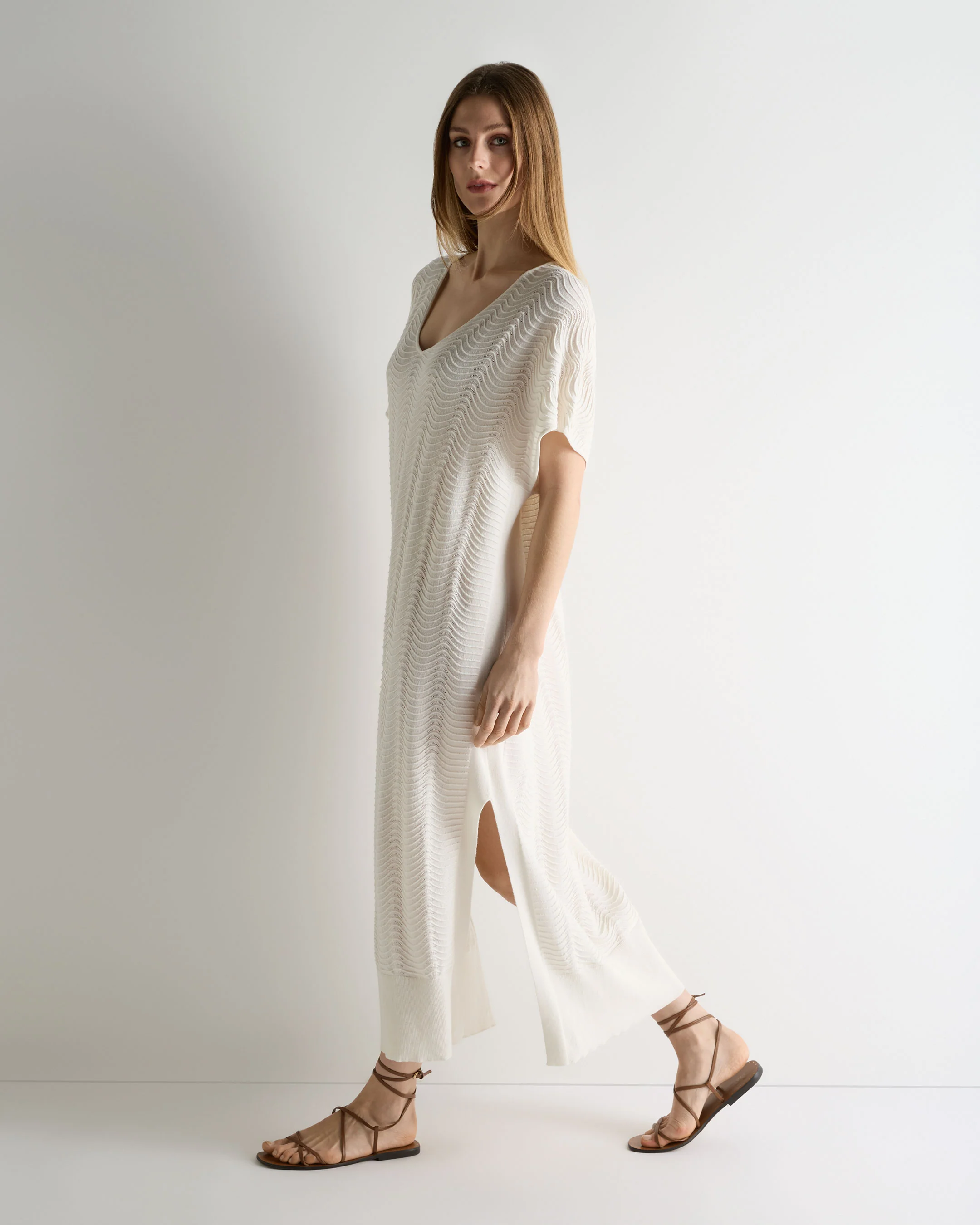 Women's Waverly Cotton Blend Dress New Ivory White - Image 3