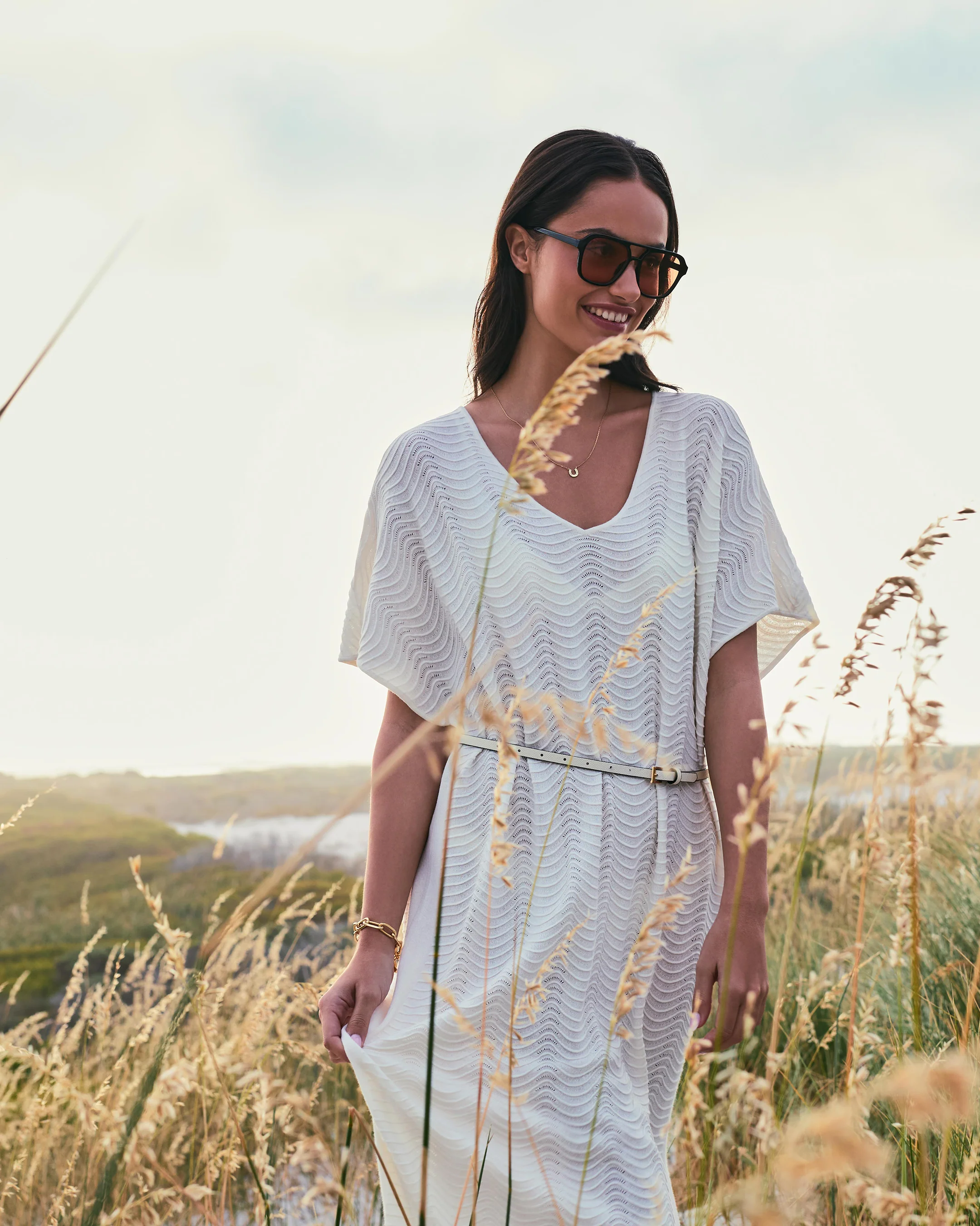 Women's Waverly Cotton Blend Dress New Ivory White - Image 7
