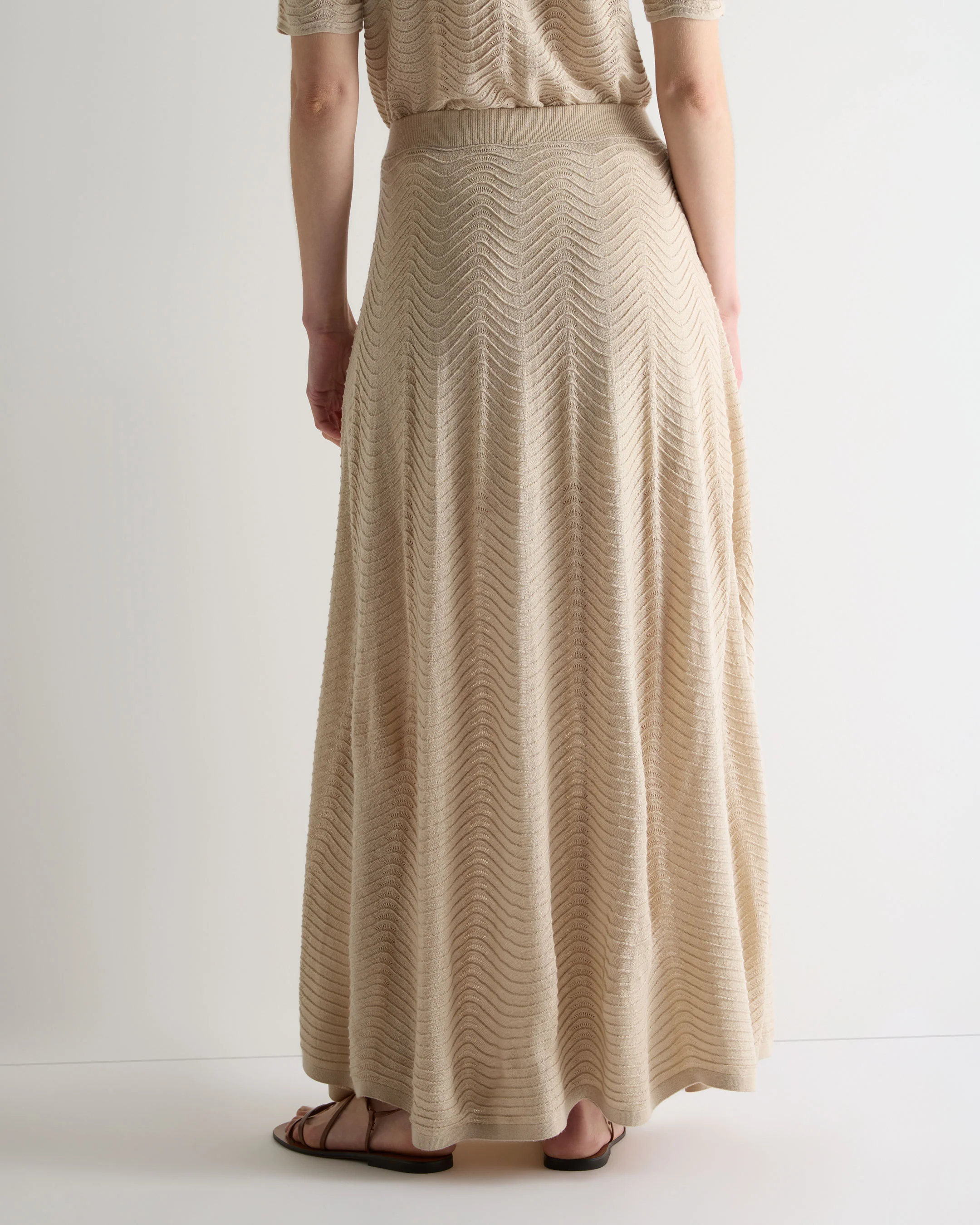 Women's Waverly Silk Cashmere Skirt Sandstone Brown - Image 4