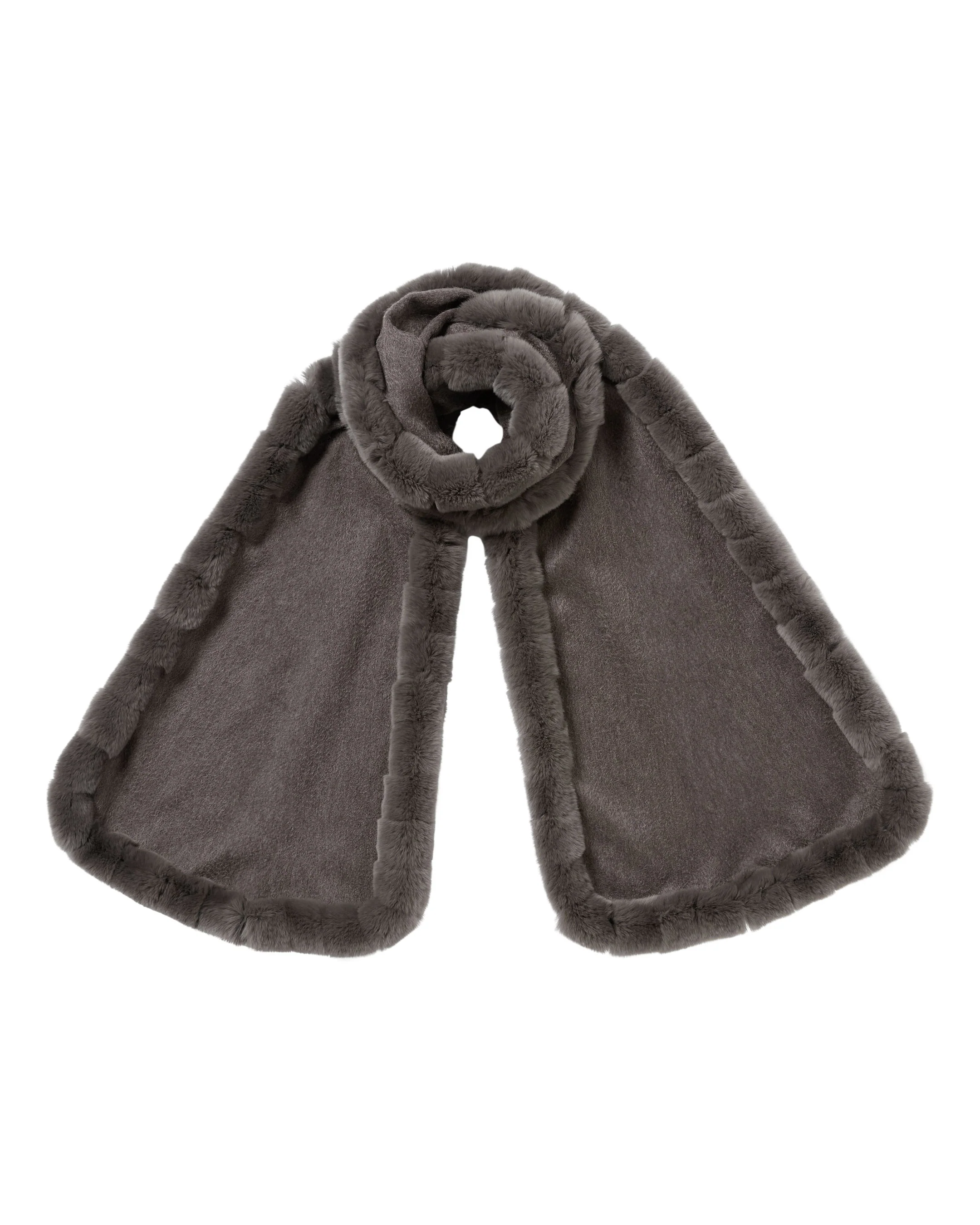 Women's Meribel Woven Fur Trim Scarf Otter Brown