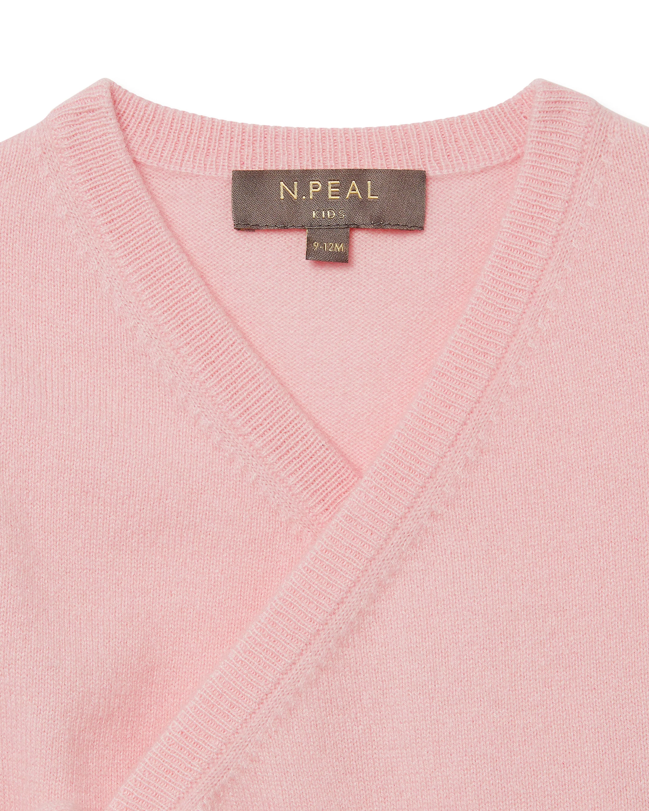 Wrap Cashmere Cardigan Pale Pink - Image 3