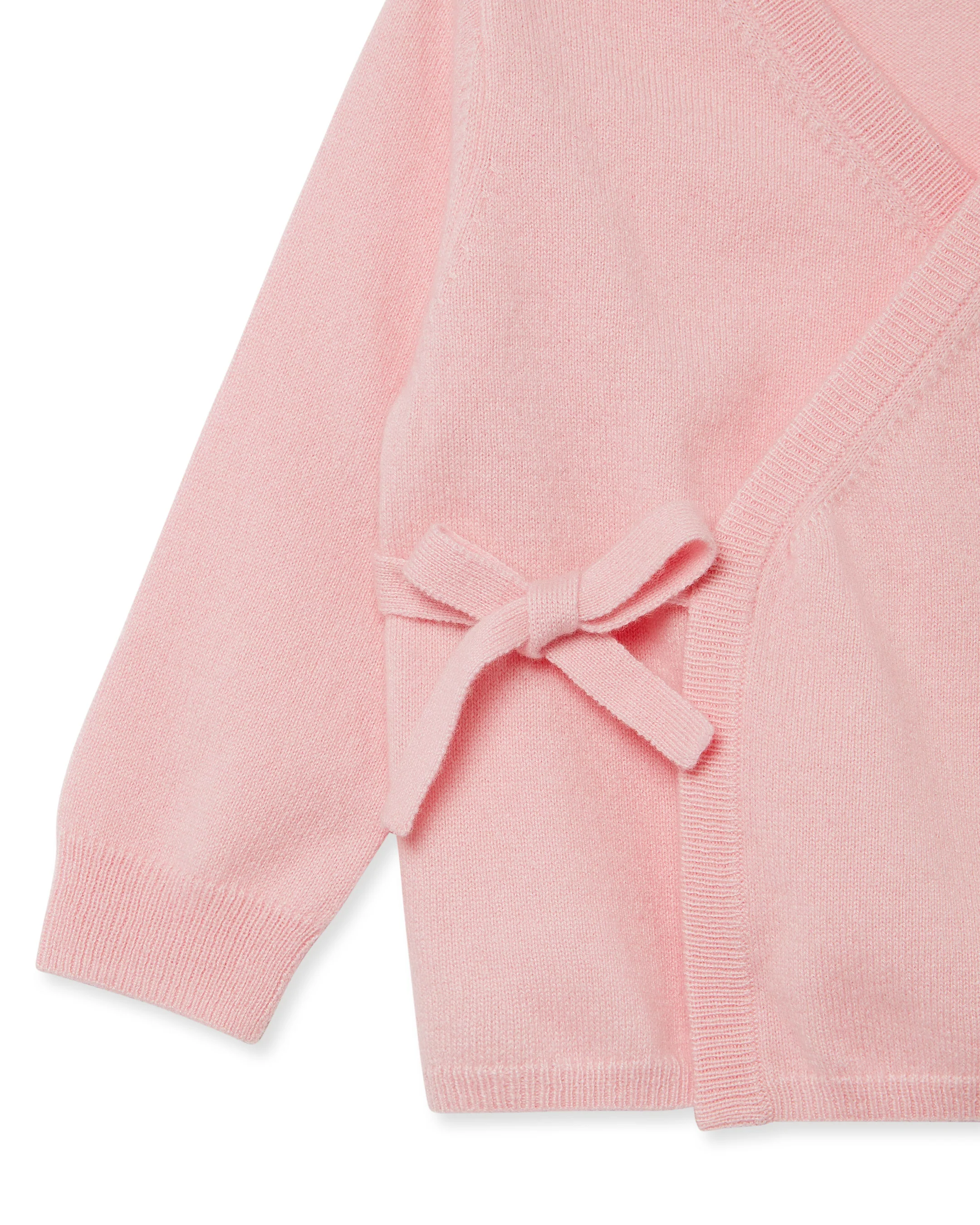 Wrap Cashmere Cardigan Pale Pink - Image 4
